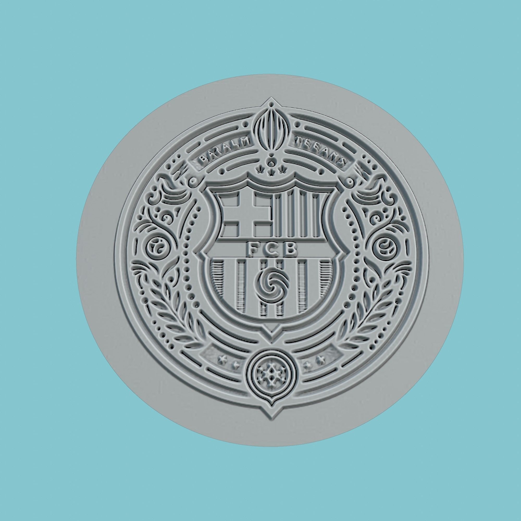 FC Barcelona Medallion Football 3D print model_2