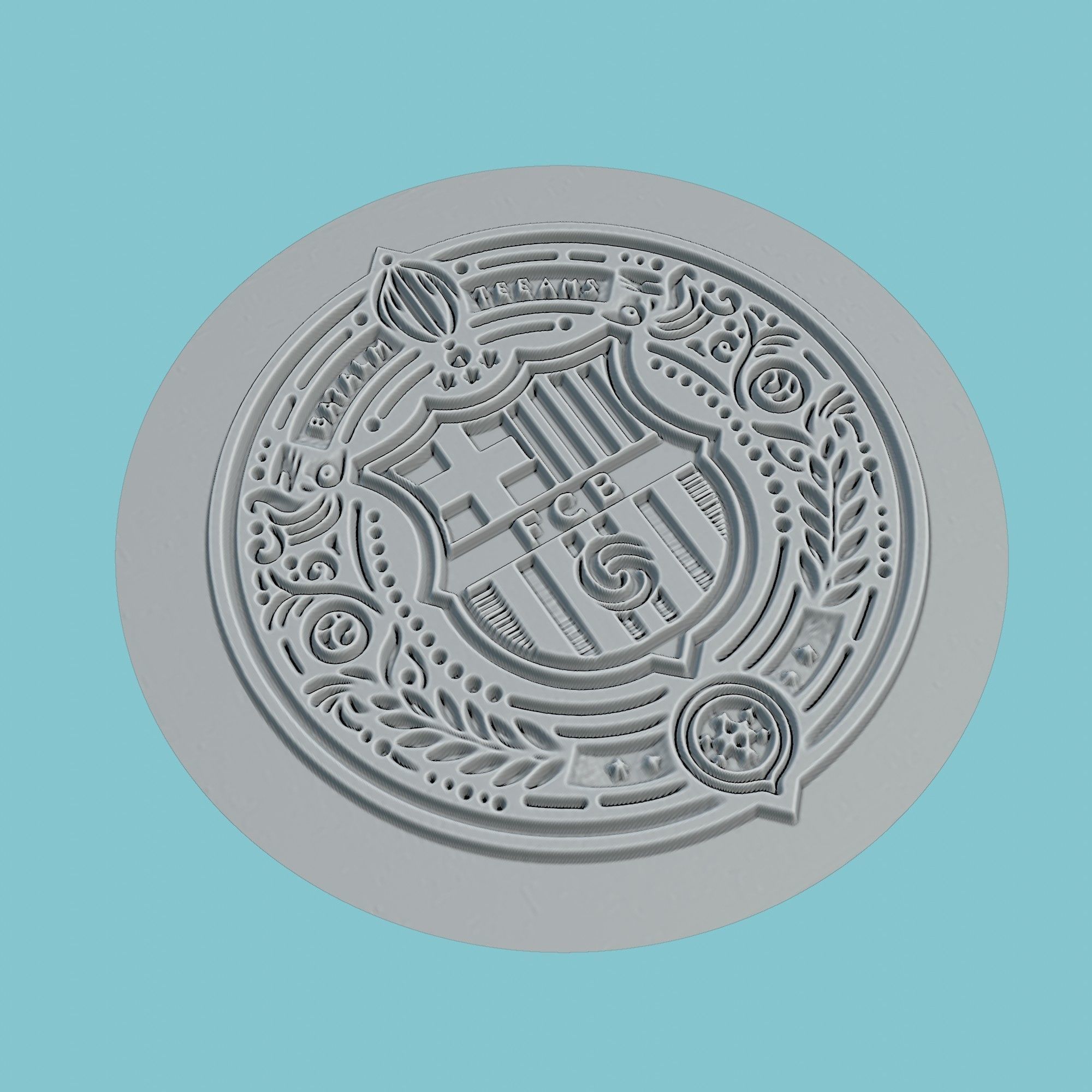 FC Barcelona Medallion Football 3D print model_3