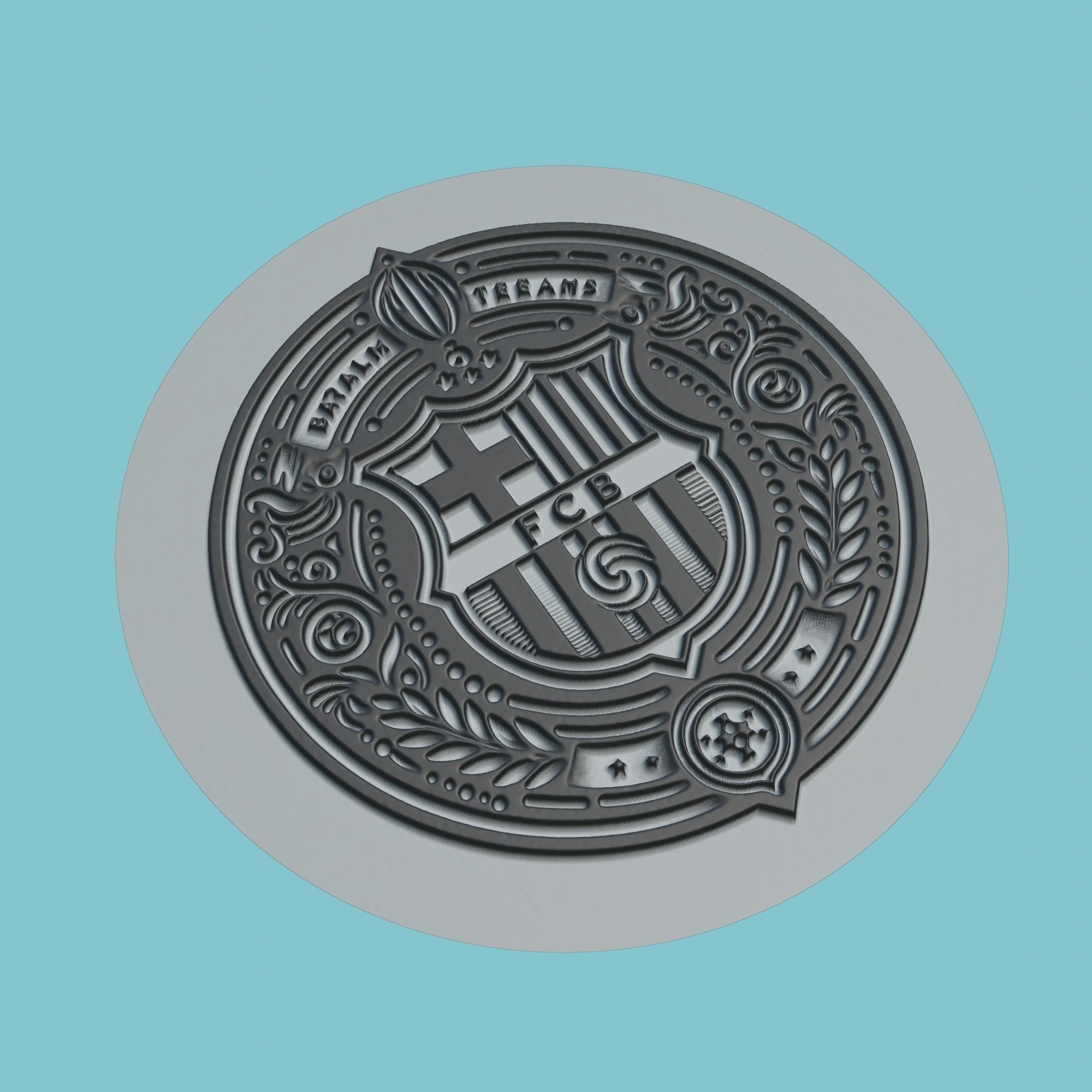 FC Barcelona Medallion Football 3D print model_1