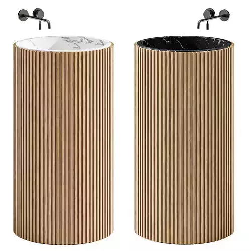 SALVATORI ADDA FREESTANDING SINK RIBBED WOOD