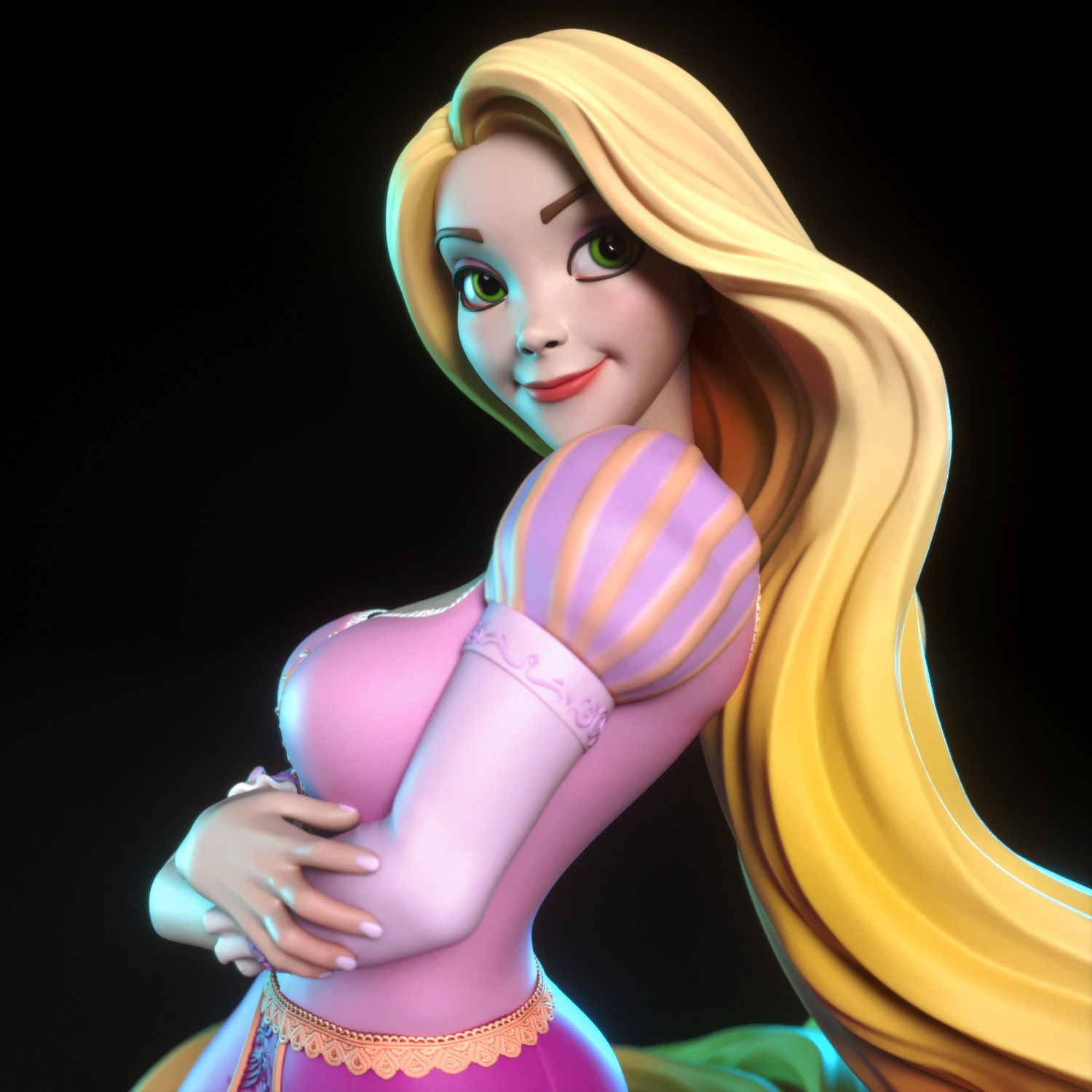 Rapunzel 3D print model_5