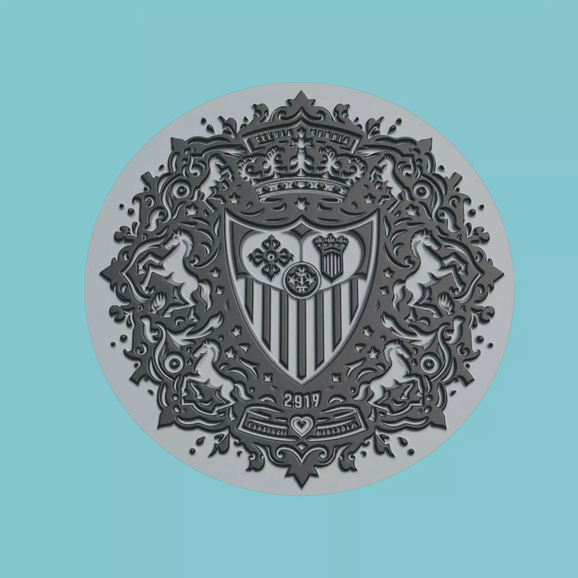 Sevilla FC Medallion Football 3D print model