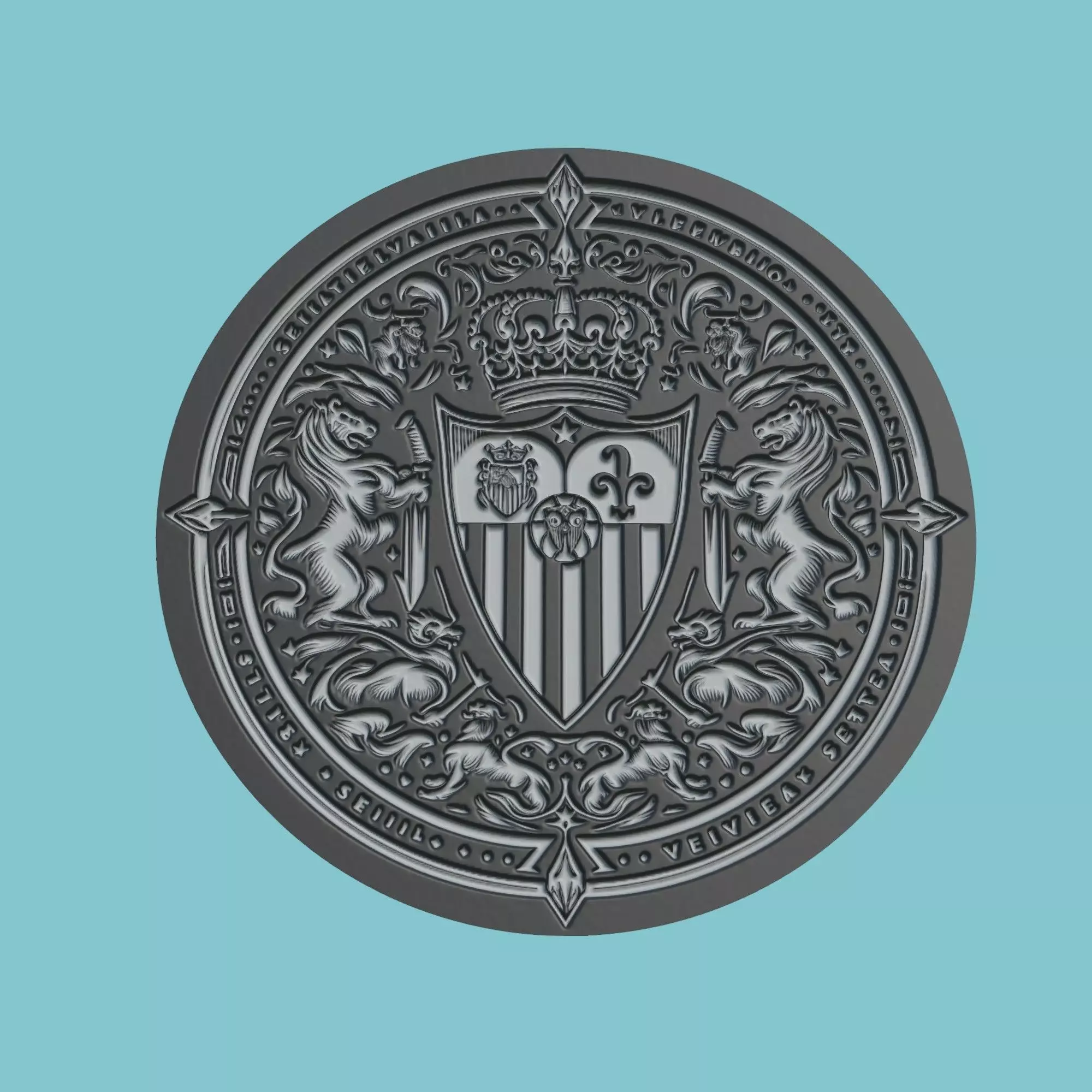 Sevilla FC Medallion Football 3D print model_0