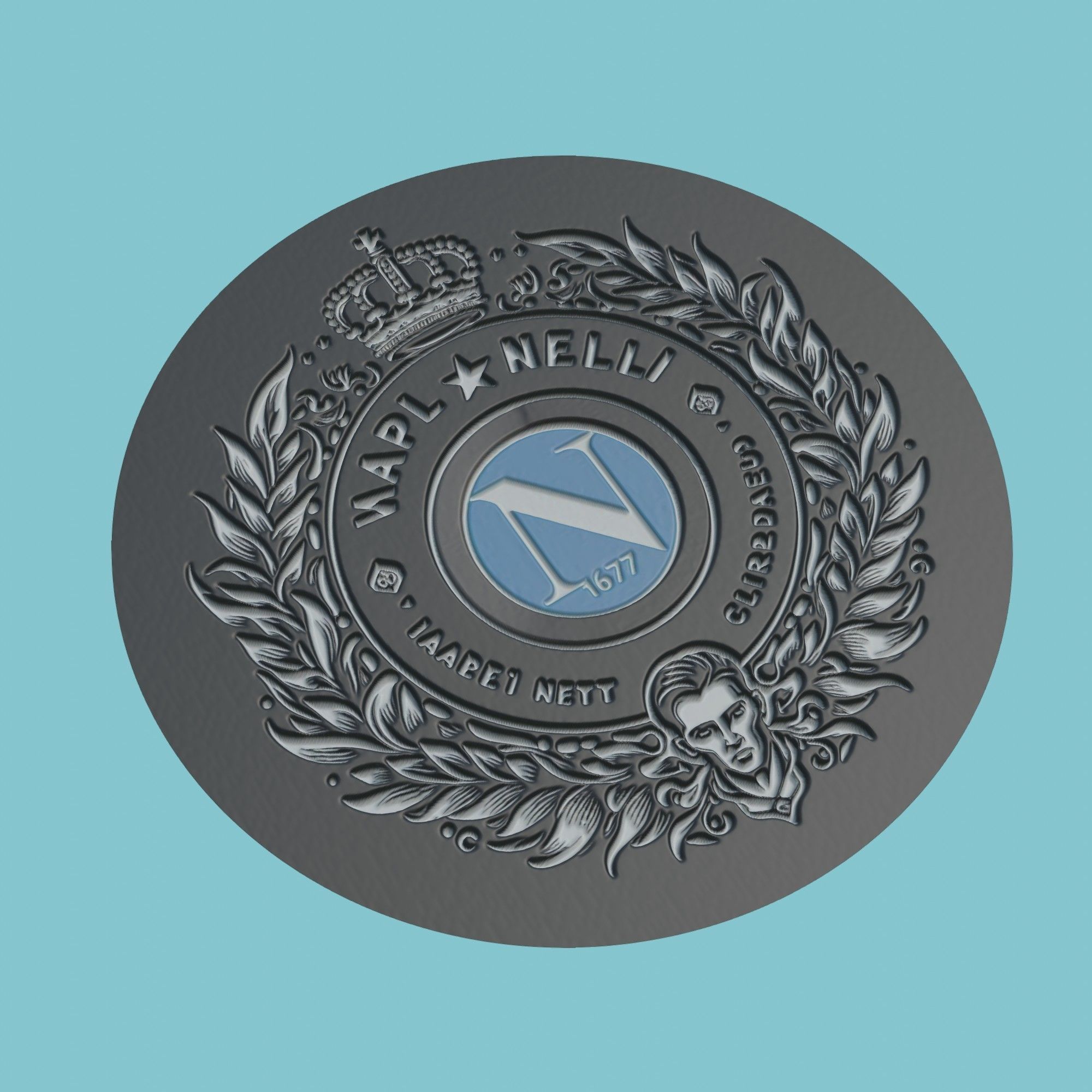 SSC Napoli Medallion Football 3D print model_1