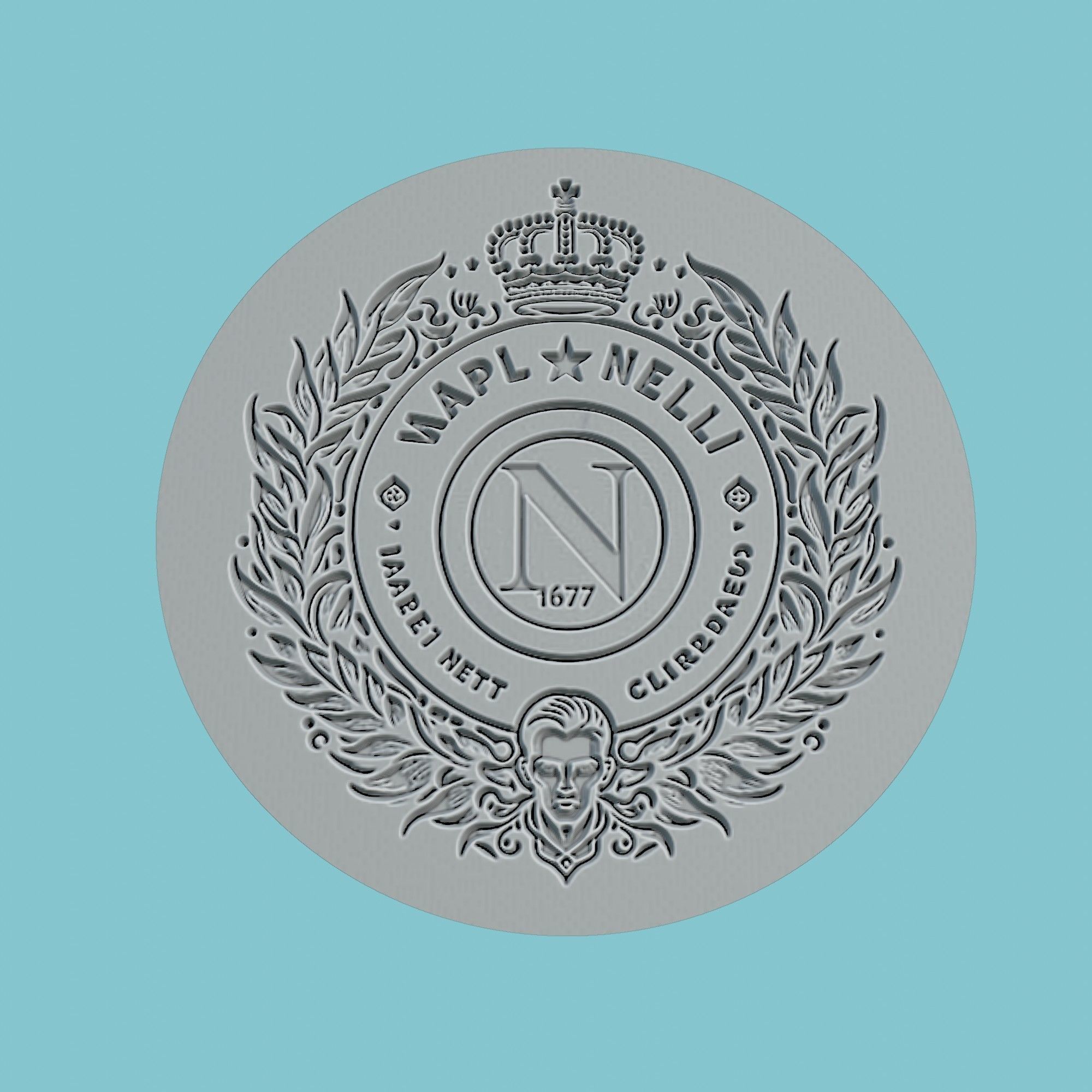 SSC Napoli Medallion Football 3D print model_2