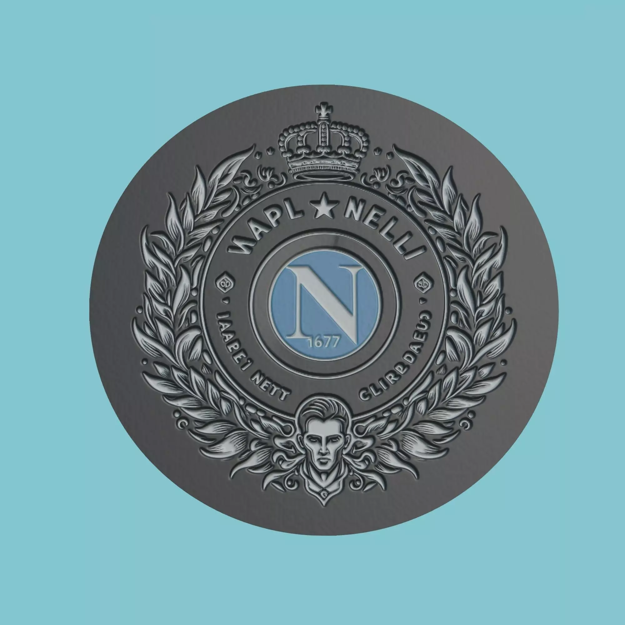SSC Napoli Medallion Football 3D print model_0