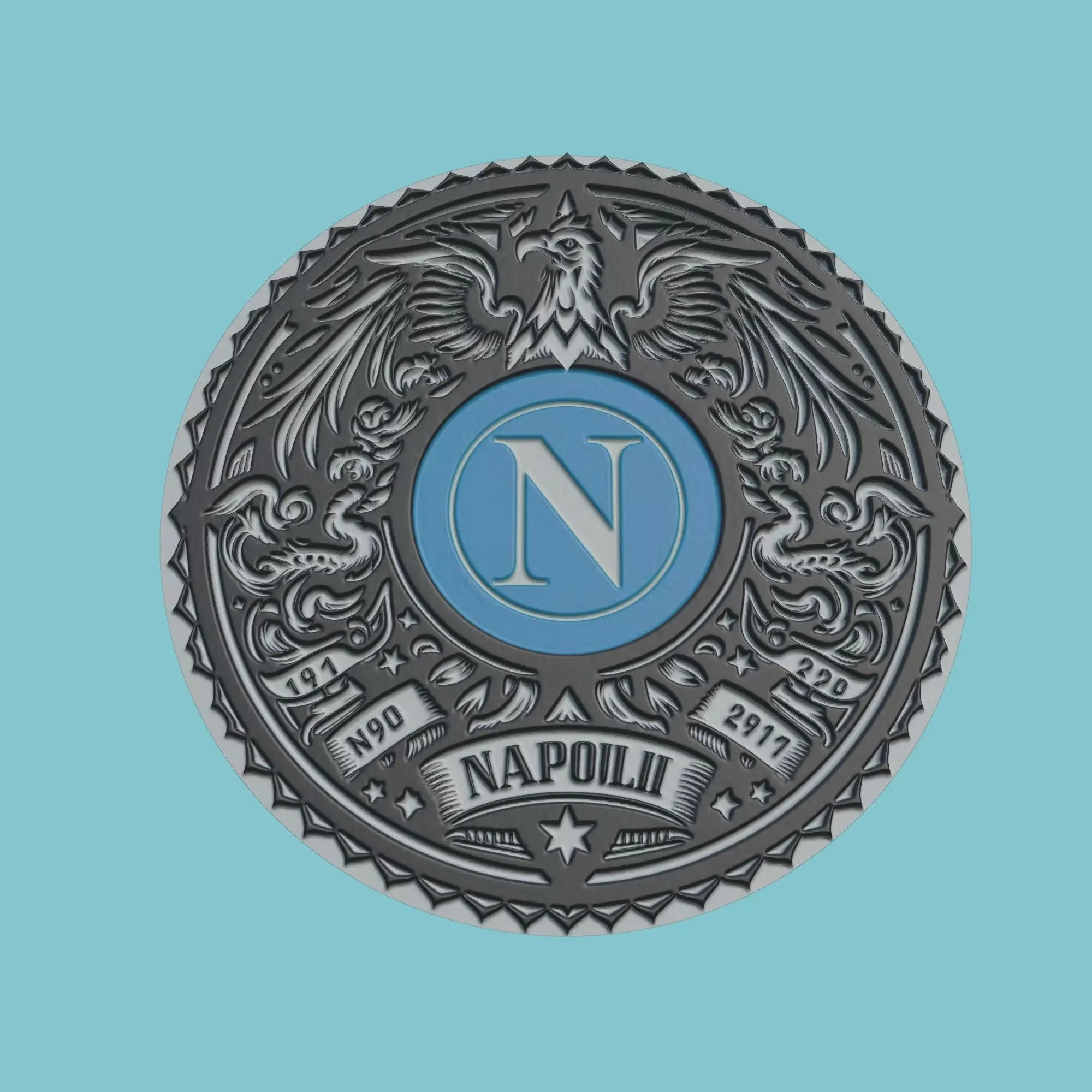 SSC Napoli Medallion Football 3D print model_0