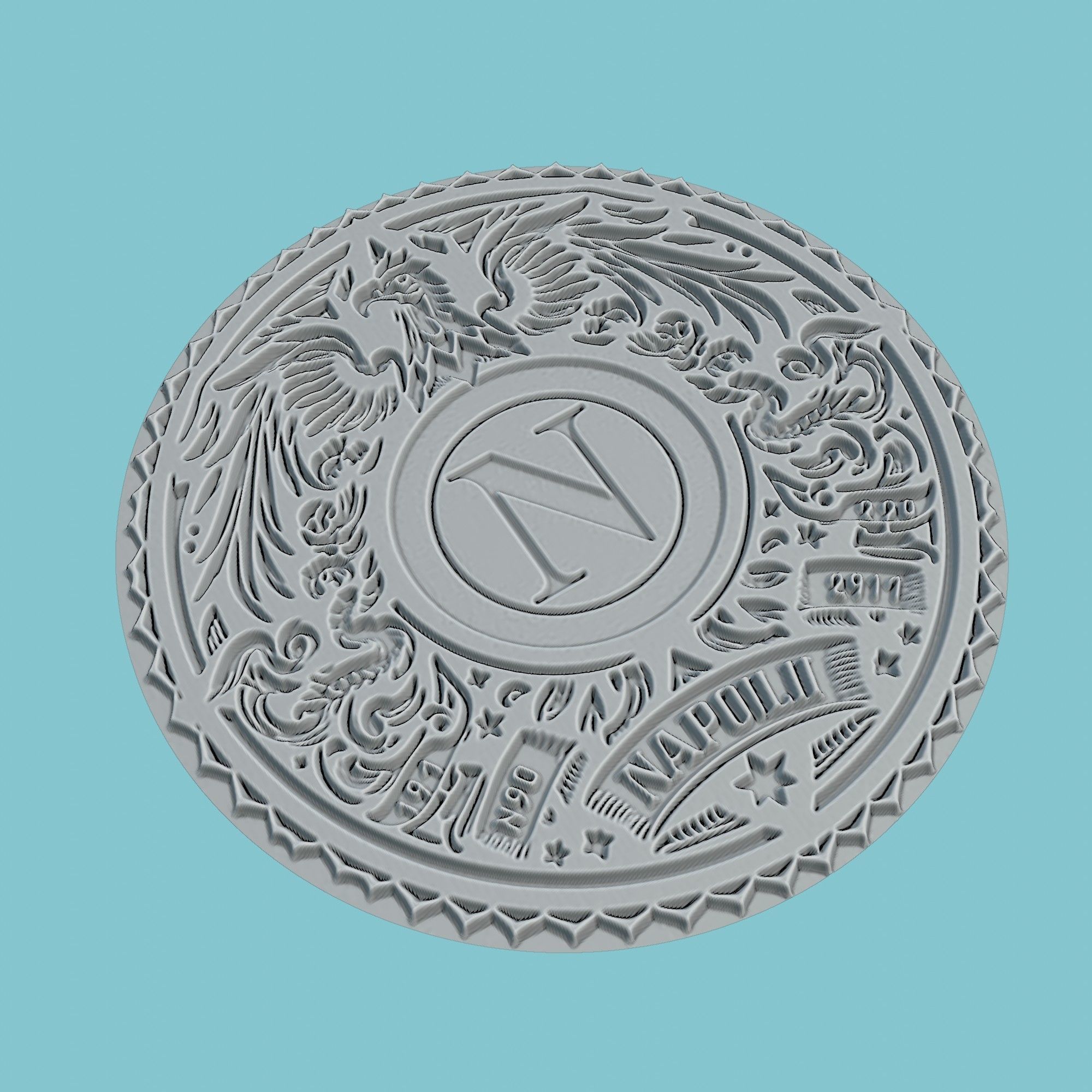 SSC Napoli Medallion Football 3D print model_3