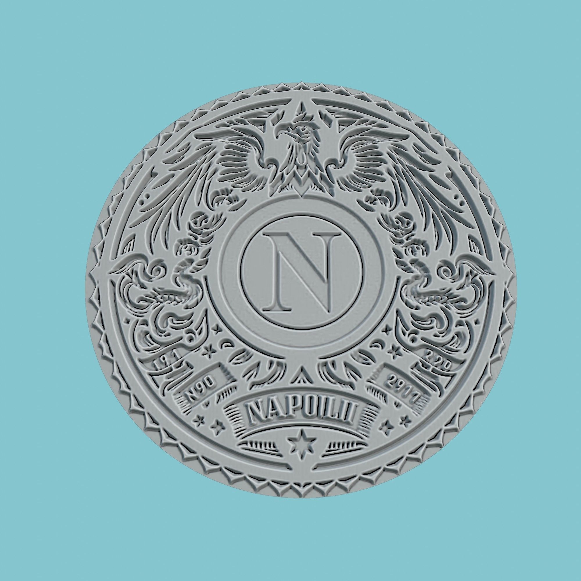 SSC Napoli Medallion Football 3D print model_2
