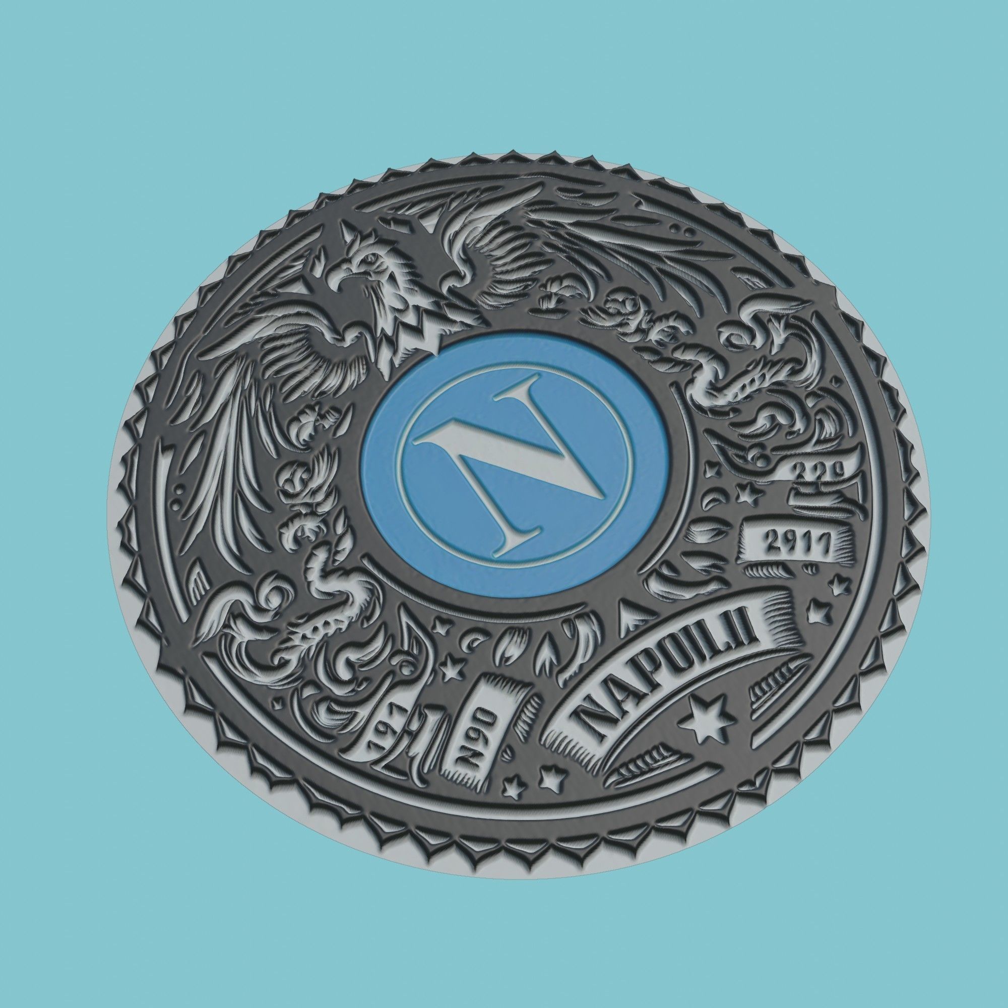 SSC Napoli Medallion Football 3D print model_1