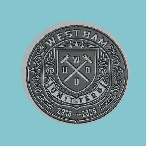 West Ham United Medallion Football 3D print model
