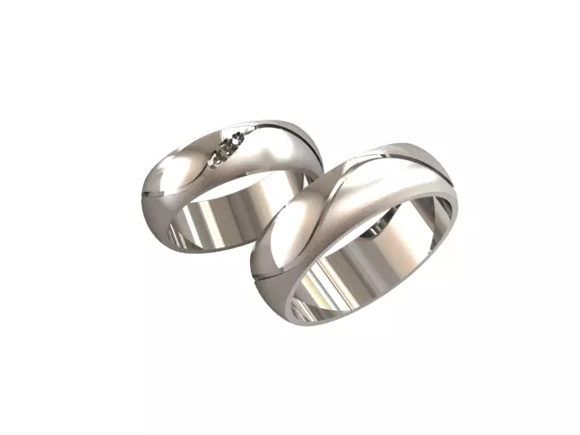 1 couple wedding ring 3D print model_0