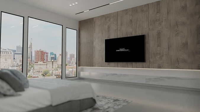 Simple Bedroom scene Free 3D model