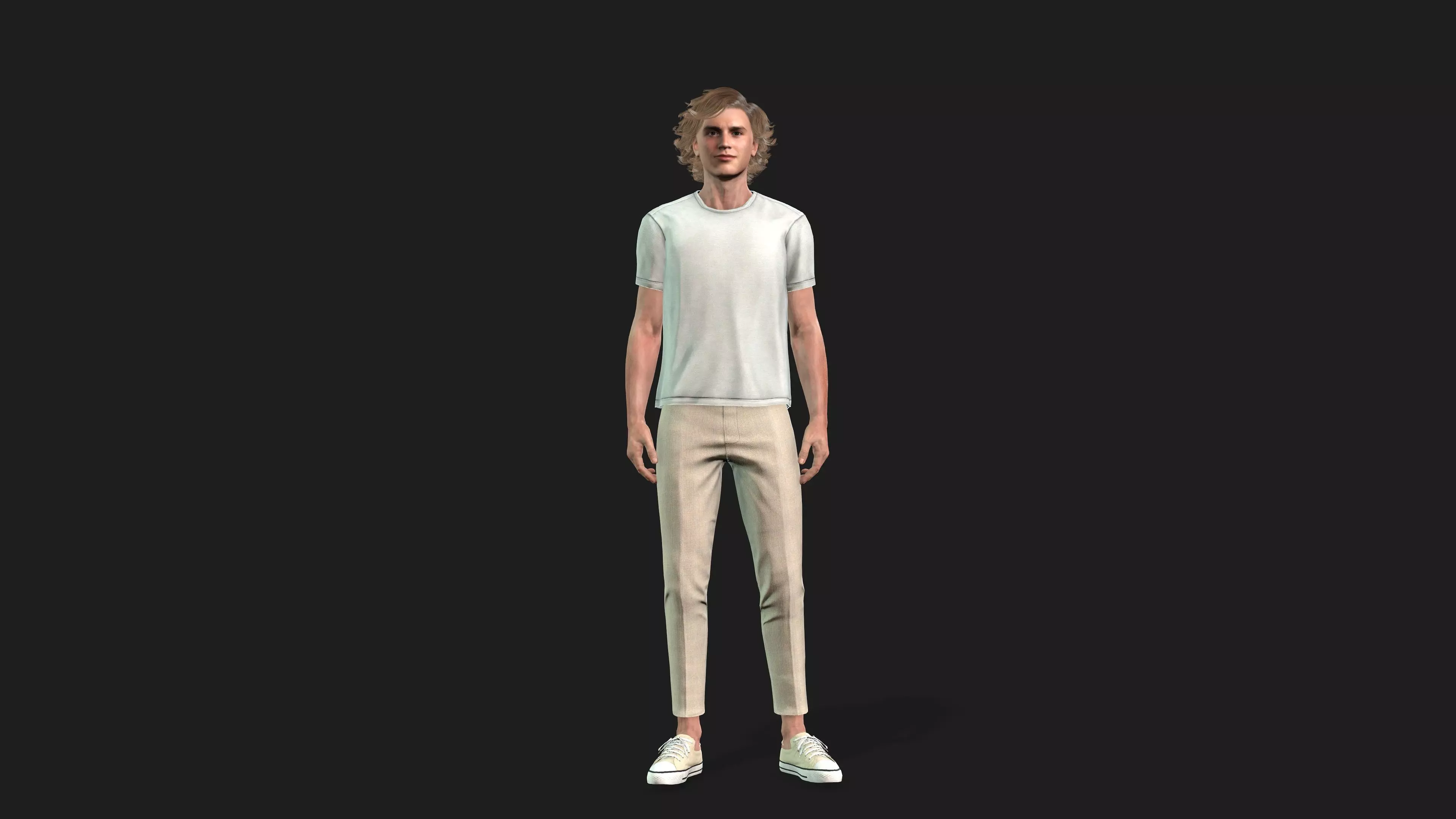 Rigged and Textured Male 3D Model for Games and animations 3D model_0
