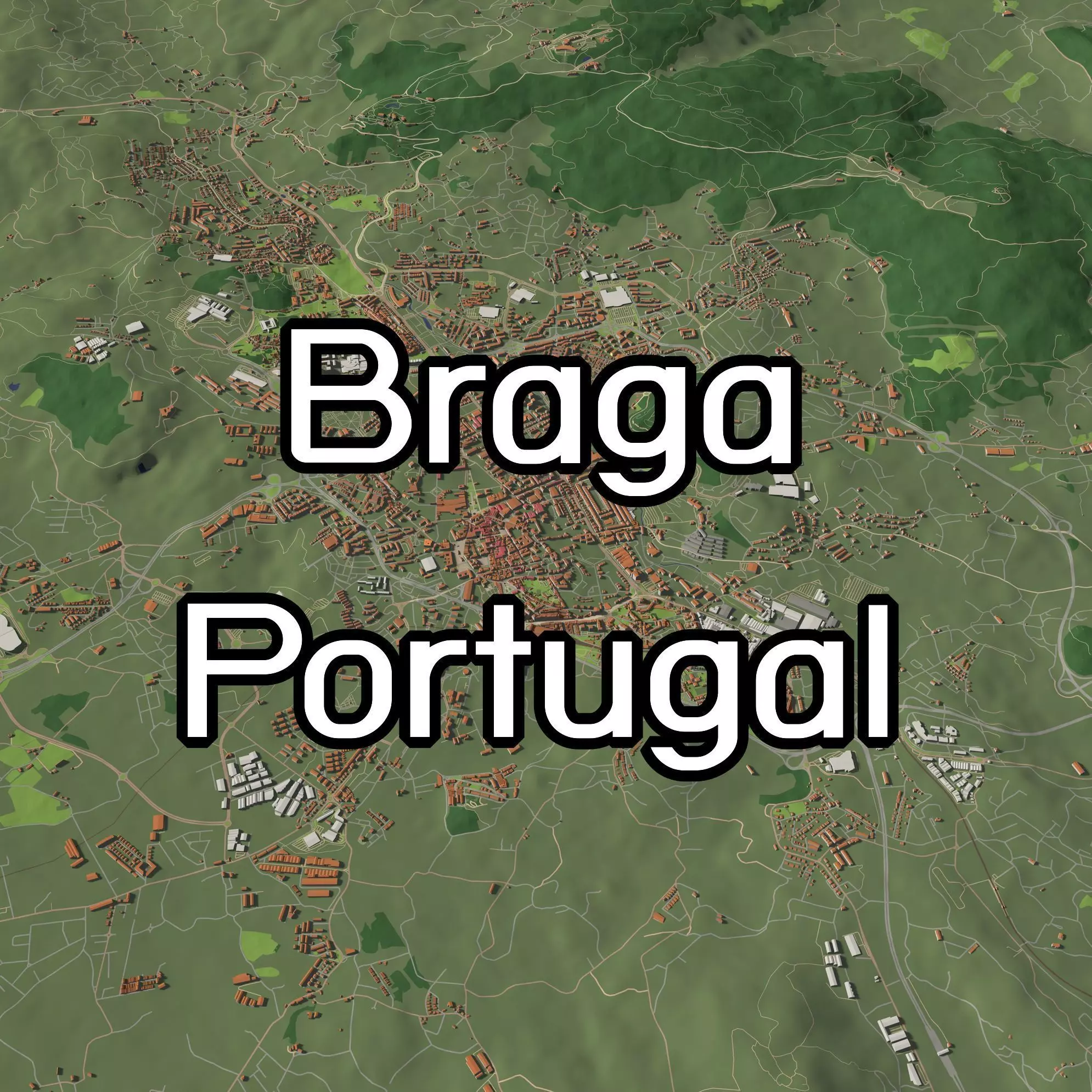 Braga Portugal - city and urban 3D model