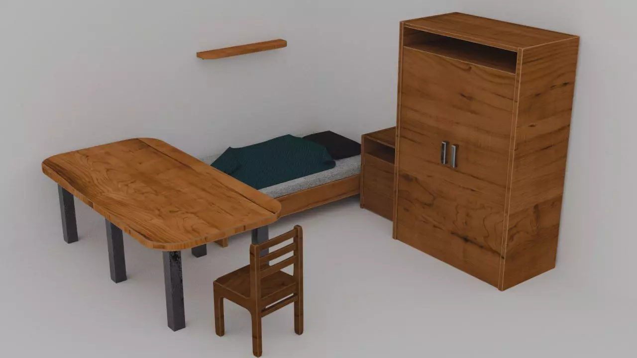 A set of furniture Low-poly 3D model