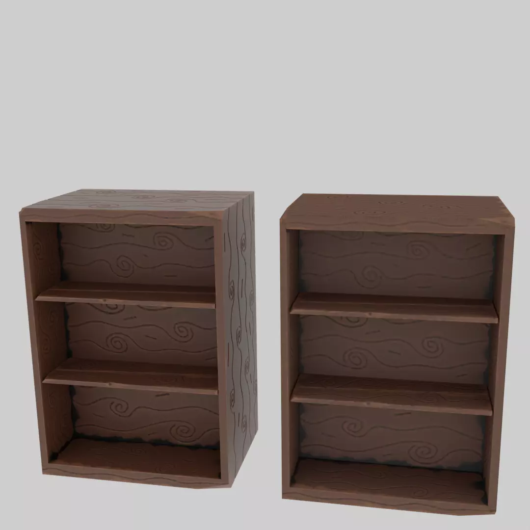Wood Book Case Free low-poly 3D model