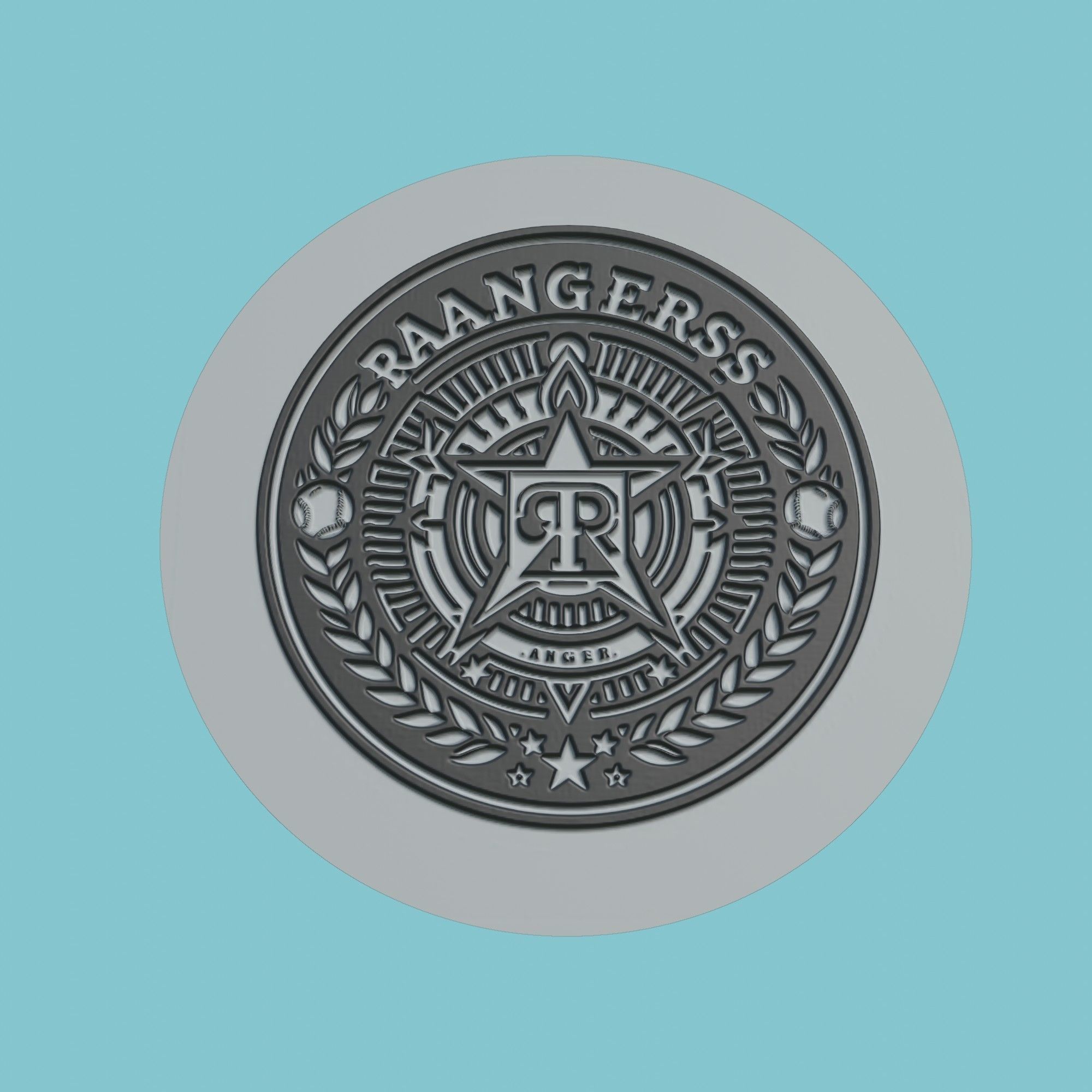 Rangers FC Medallion Football 3D print model_1