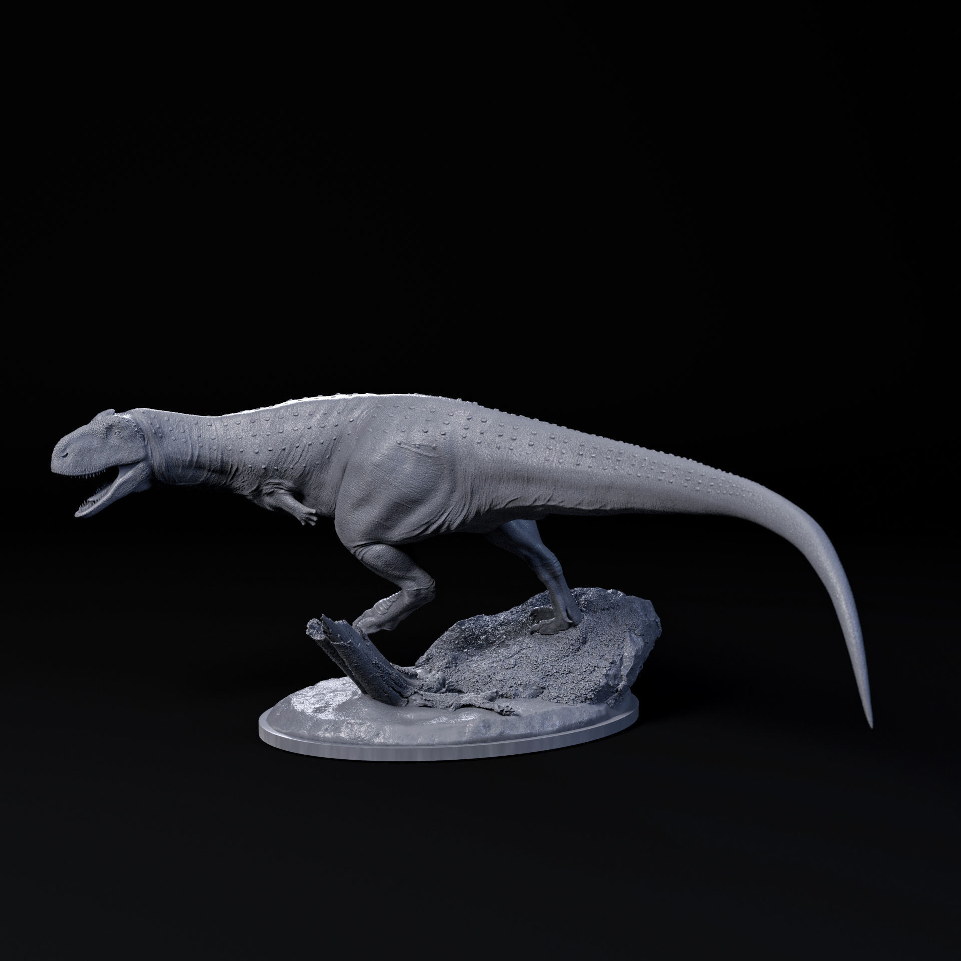 Rajasaurus running 1-35 scale pre-supported dinosaur 3D print model_3