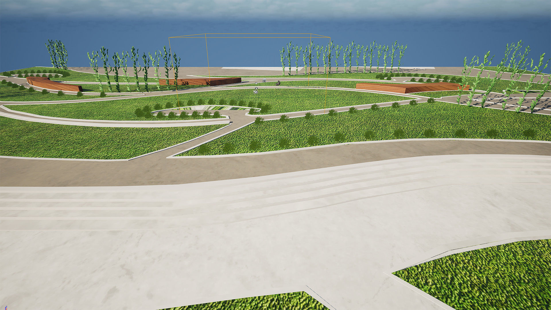 Low Poly Landmark Park 3D Model Low-poly 3D model_7