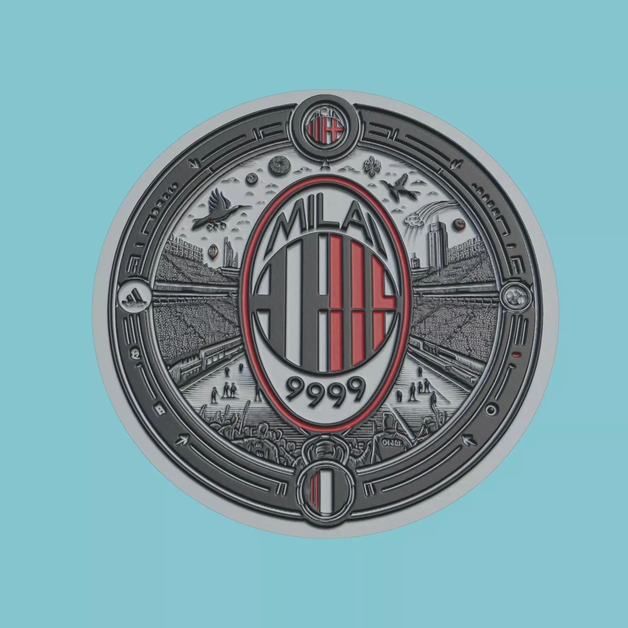 AC Milan Medallion Football 3D print model_0