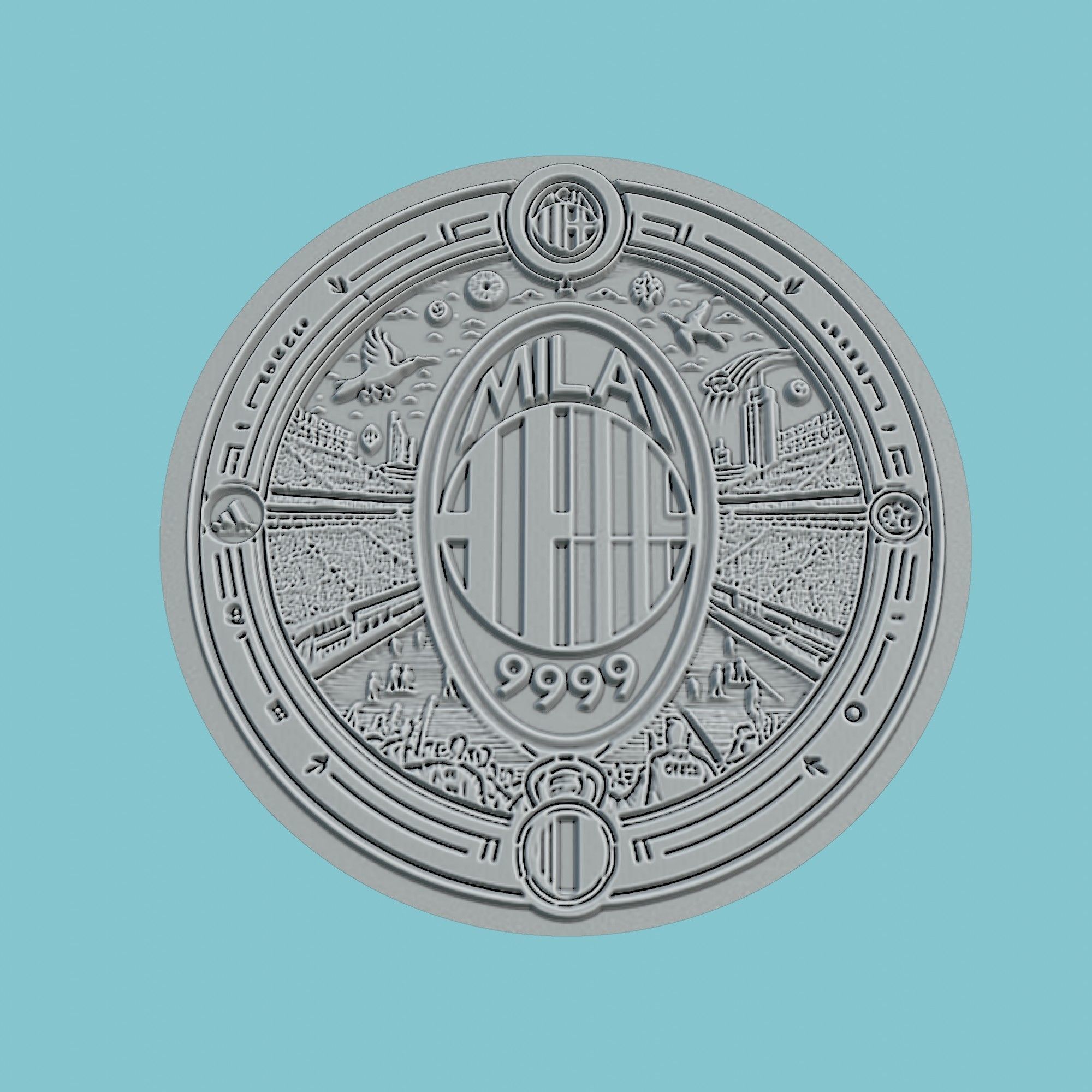 AC Milan Medallion Football 3D print model_2