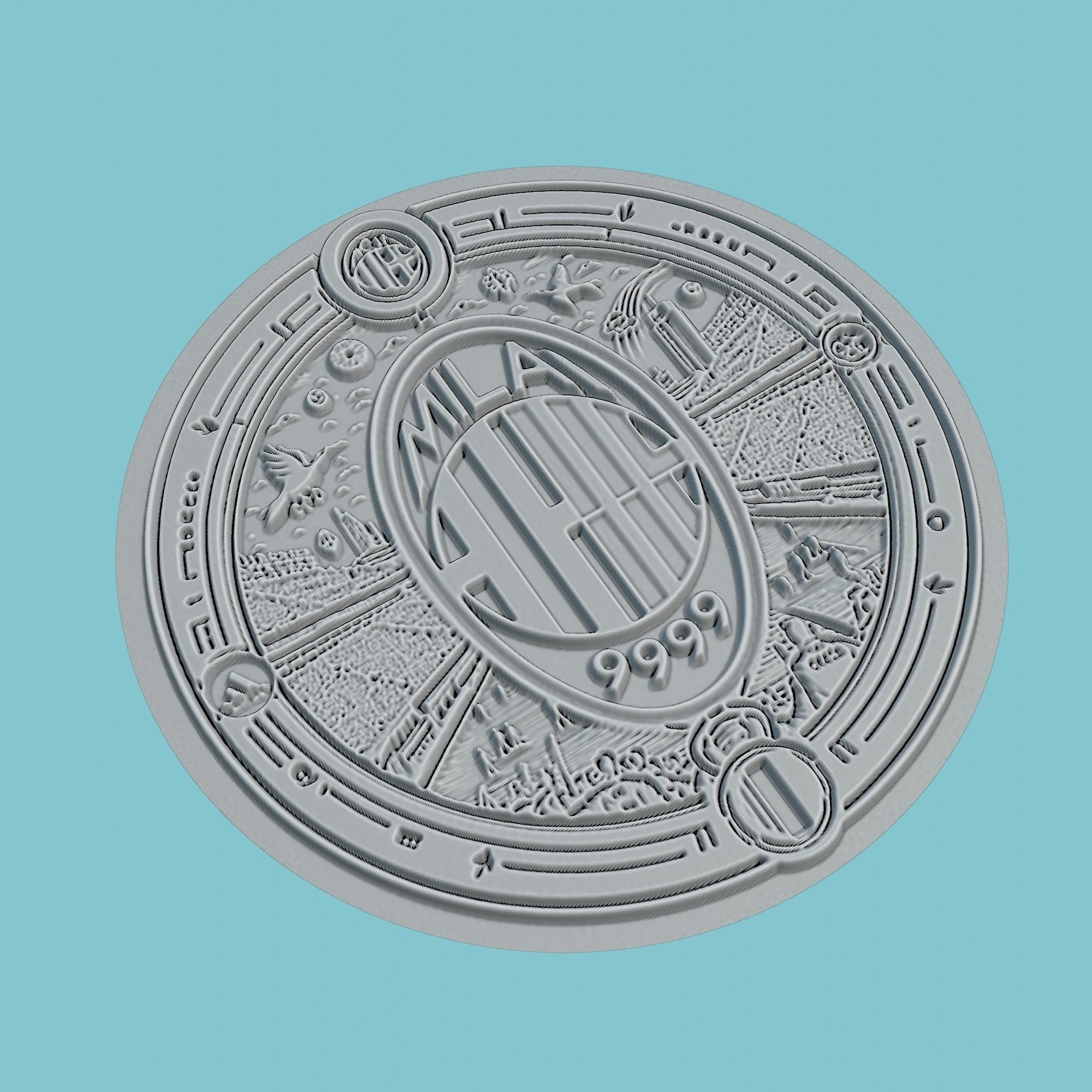 AC Milan Medallion Football 3D print model_3