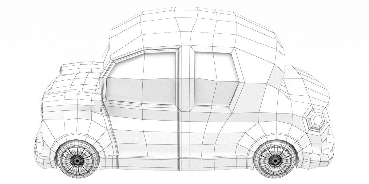 Cartoon car 01 Low-poly 3D model_5