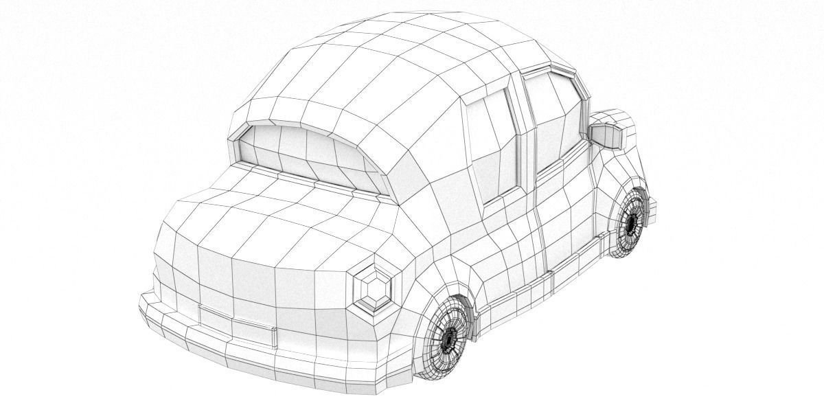 Cartoon car 01 Low-poly 3D model_4