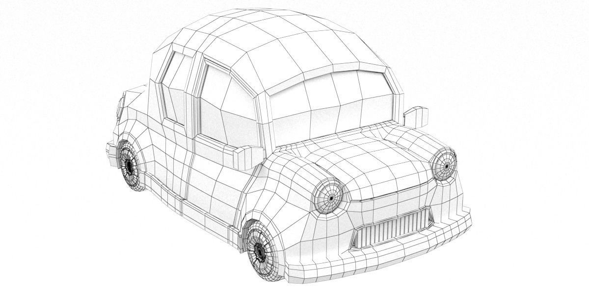 Cartoon car 01 Low-poly 3D model_3
