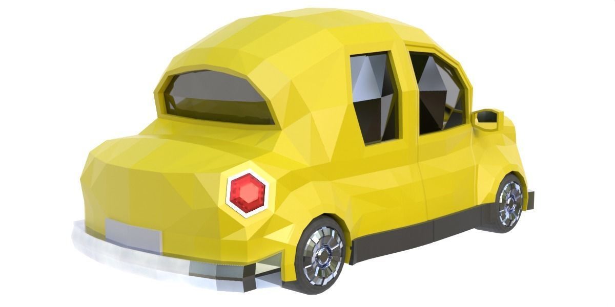Cartoon car 01 Low-poly 3D model_2