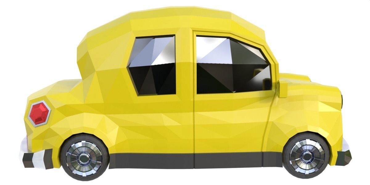 Cartoon car 01 Low-poly 3D model_1
