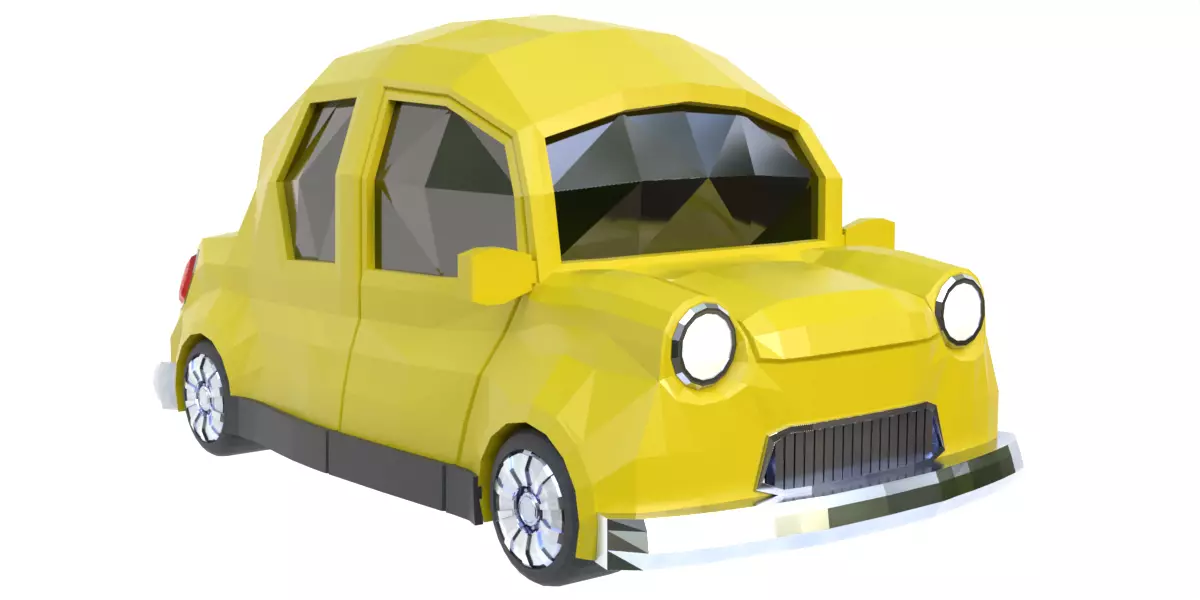Cartoon car 01 Low-poly 3D model_0
