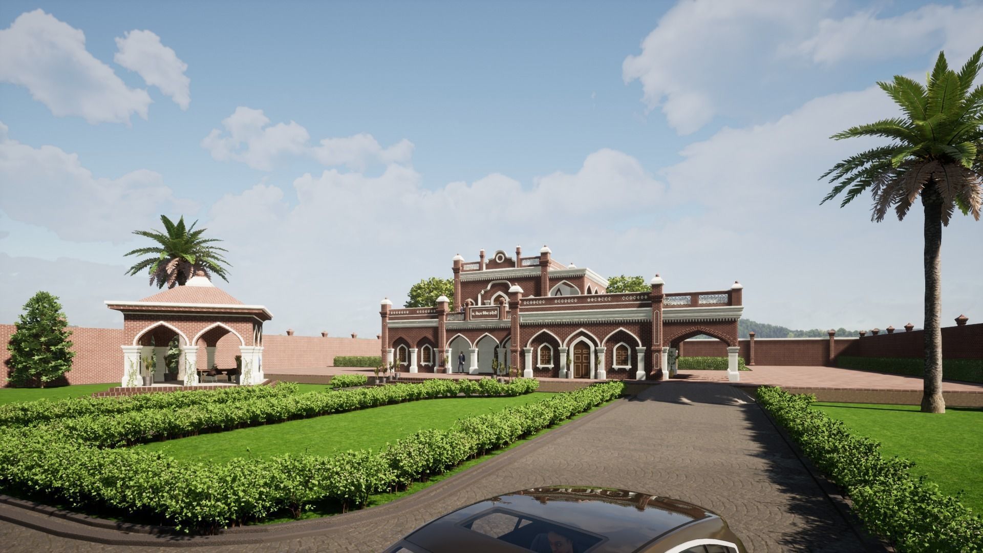 Indian architecture punjabi Haweli Low-poly 3D model_3