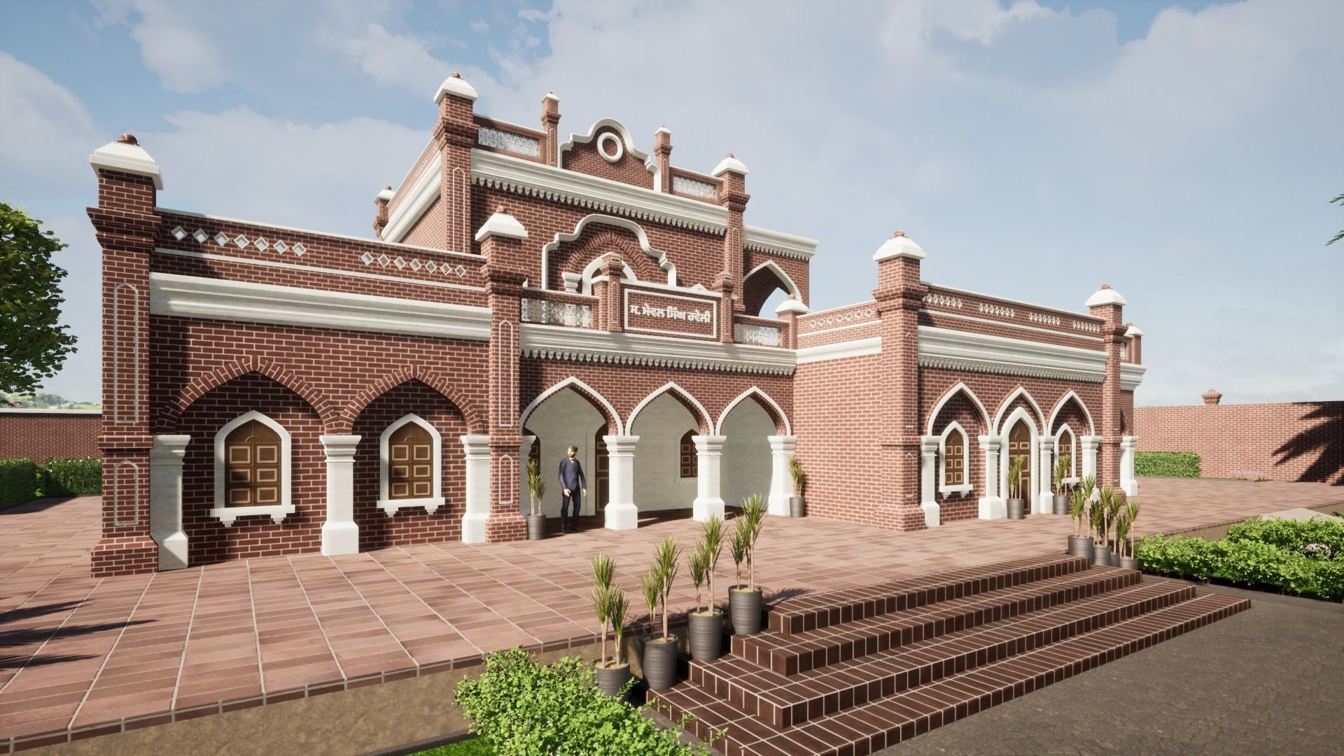 Indian architecture punjabi Haweli Low-poly 3D model_1