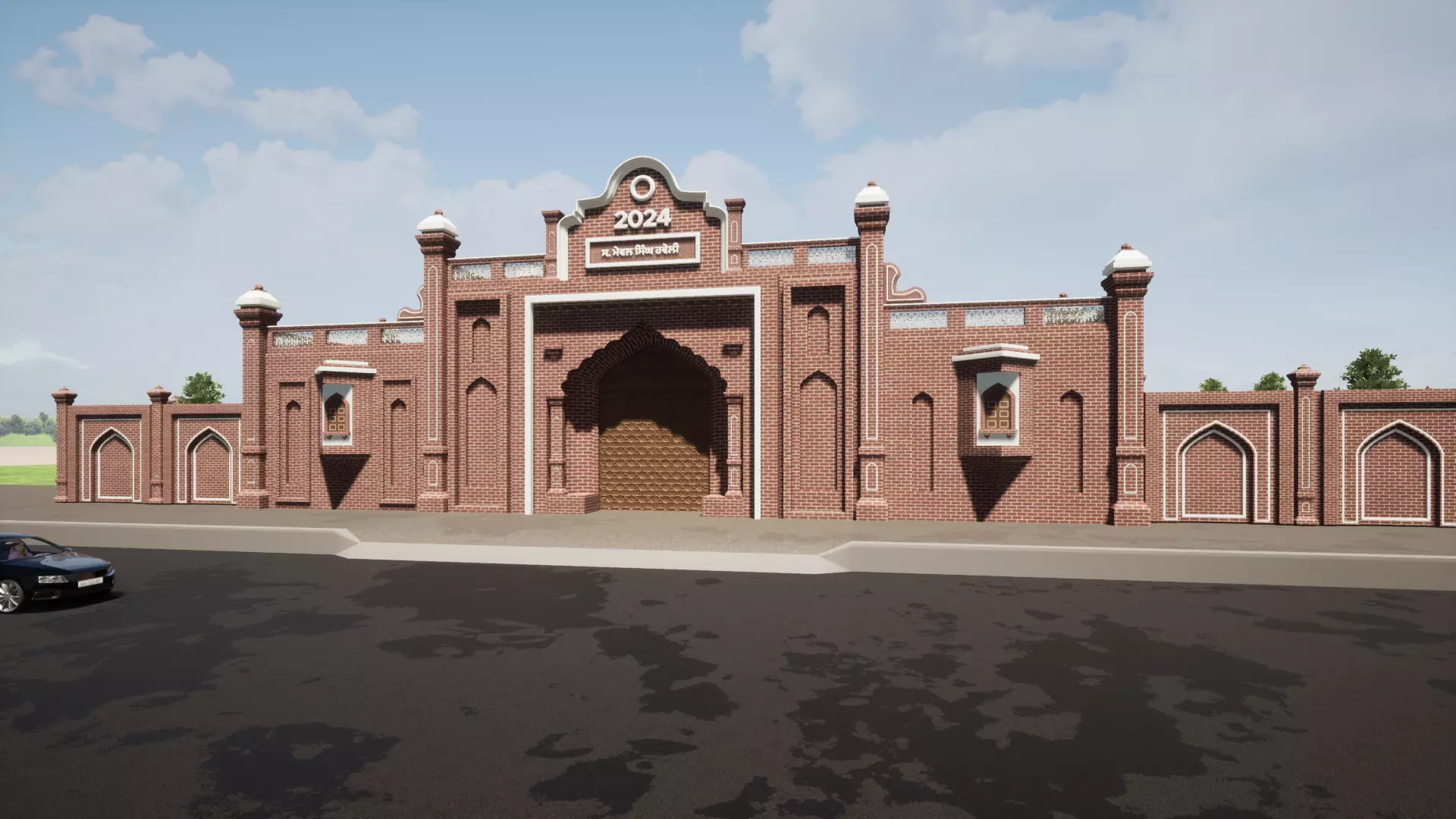 Indian architecture punjabi Haweli Low-poly 3D model_0