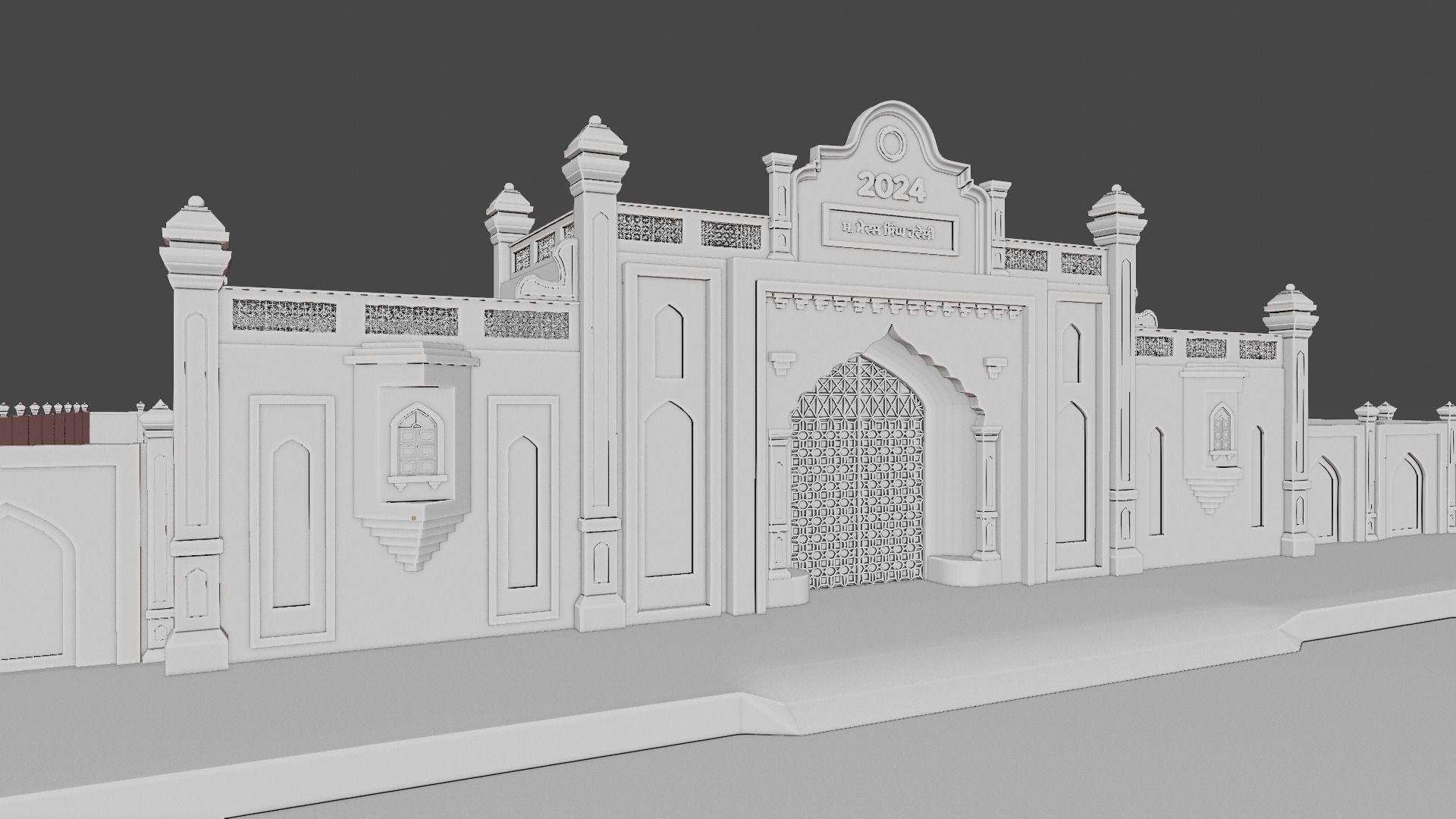 Indian architecture punjabi Haweli Low-poly 3D model_12