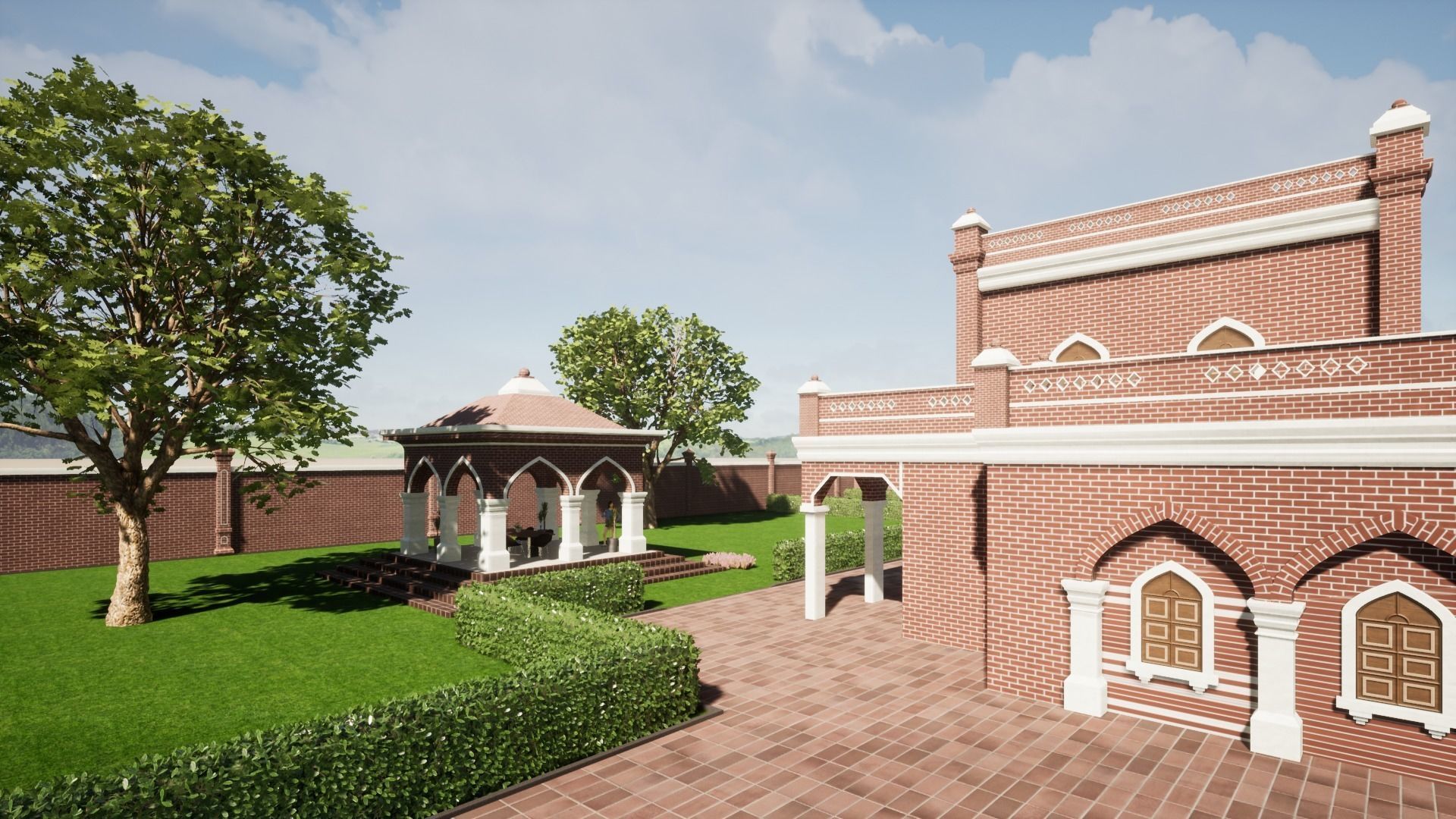 Indian architecture punjabi Haweli Low-poly 3D model_5