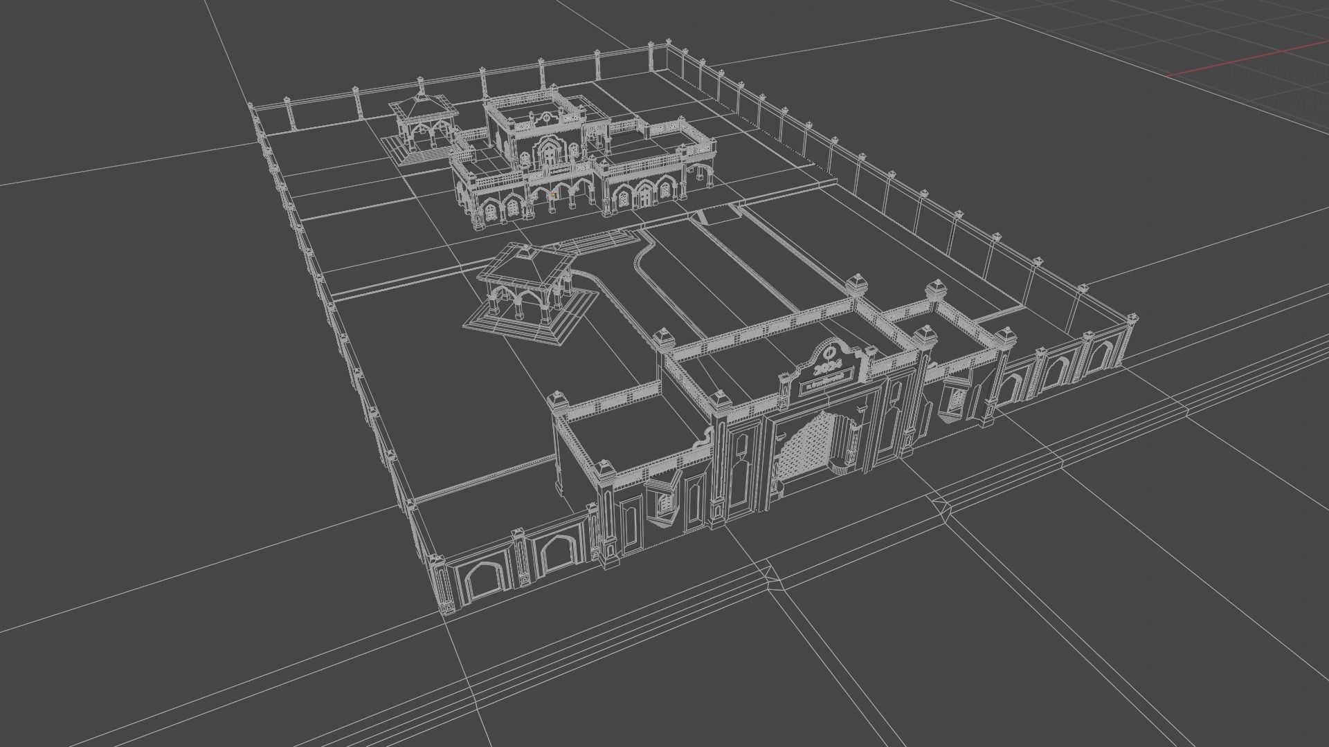 Indian architecture punjabi Haweli Low-poly 3D model_8