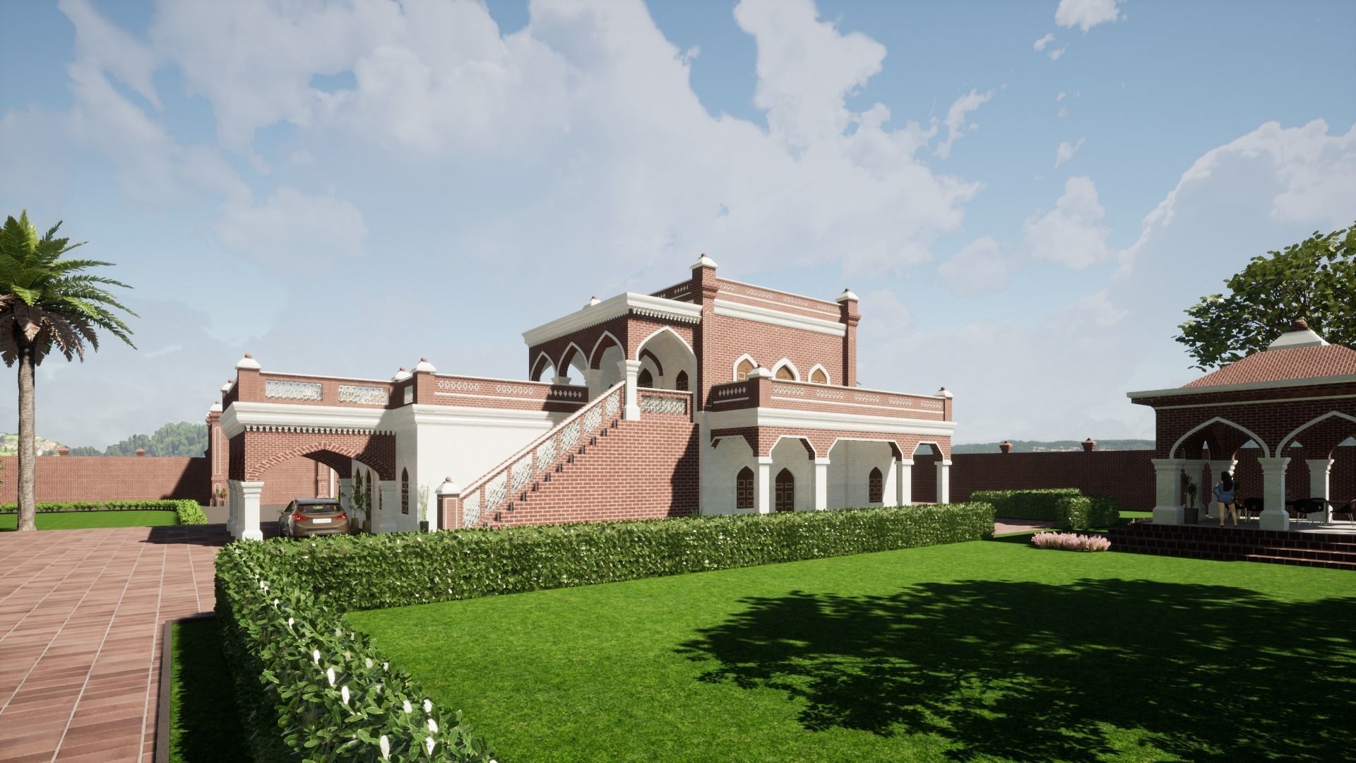 Indian architecture punjabi Haweli Low-poly 3D model_6