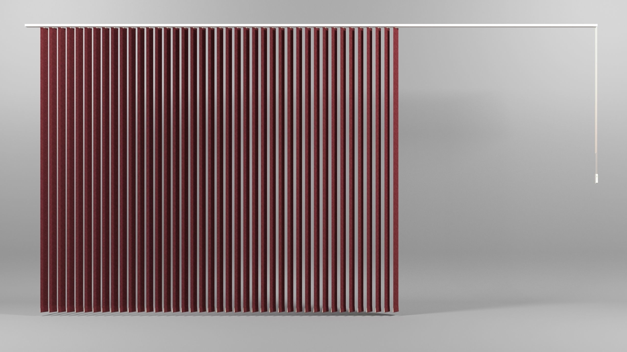 Office Curtain with 3 Variations 3D model_2