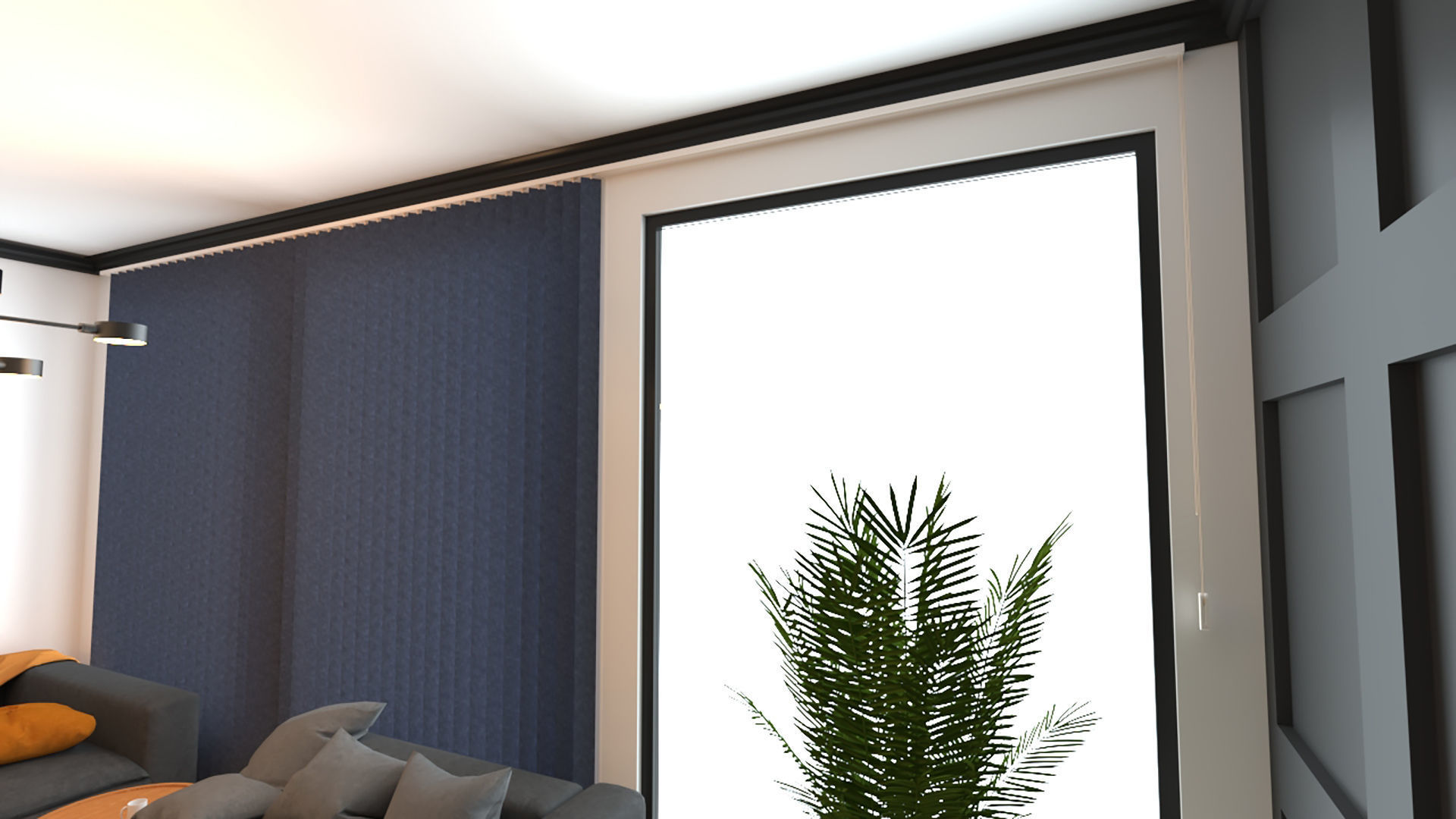 Office Curtain with 3 Variations 3D model_8