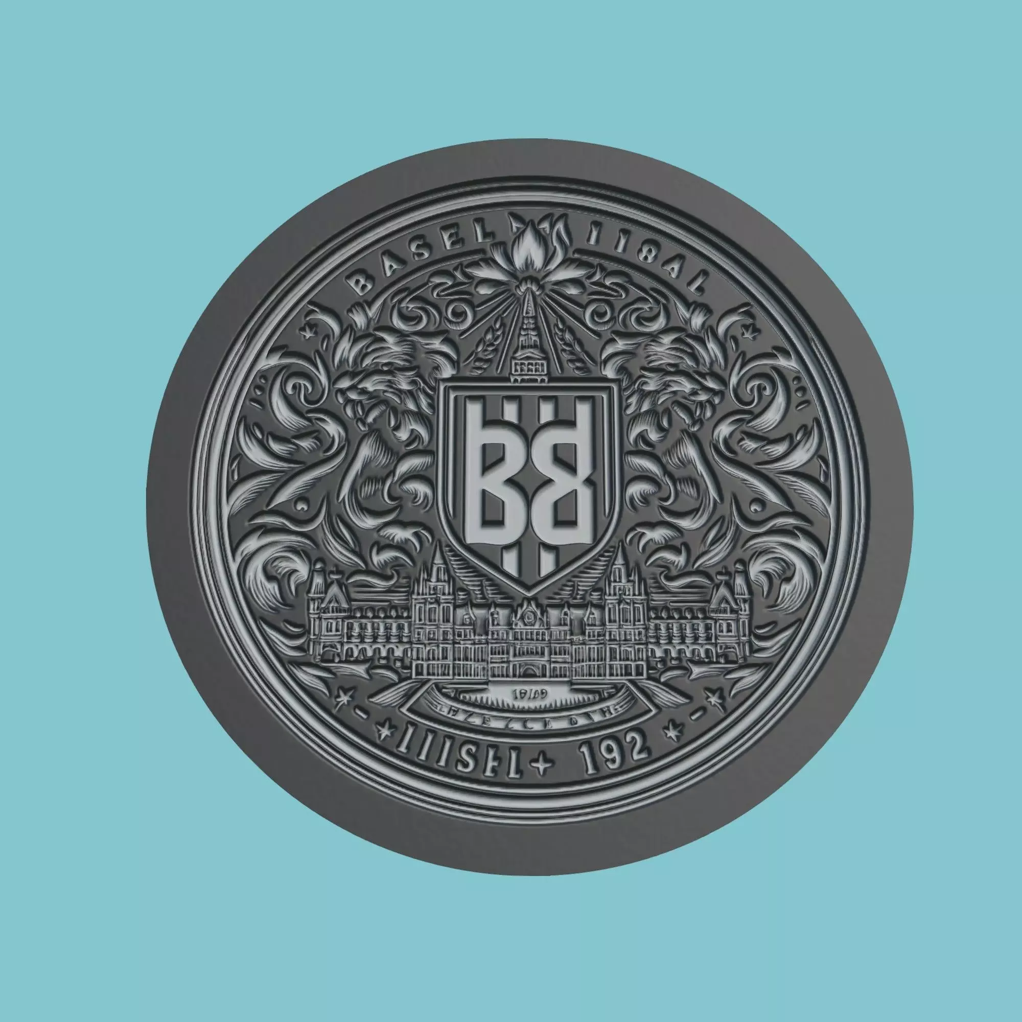 FC Basel 1893 Medallion Football 3D print model