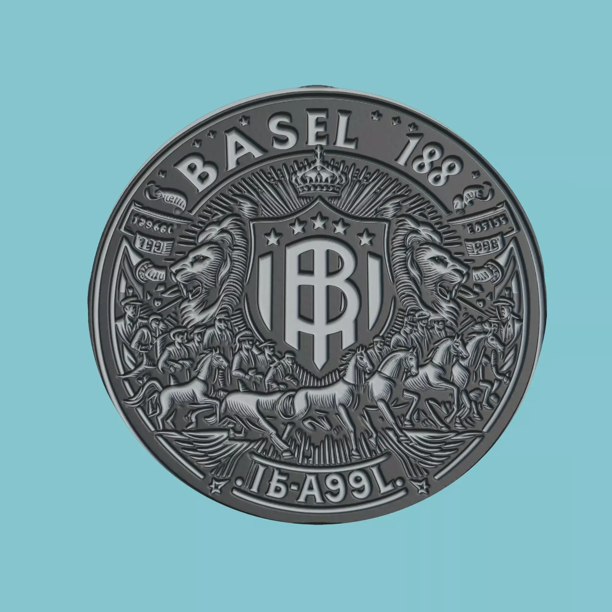 FC Basel 1893 Medallion Football 3D print model