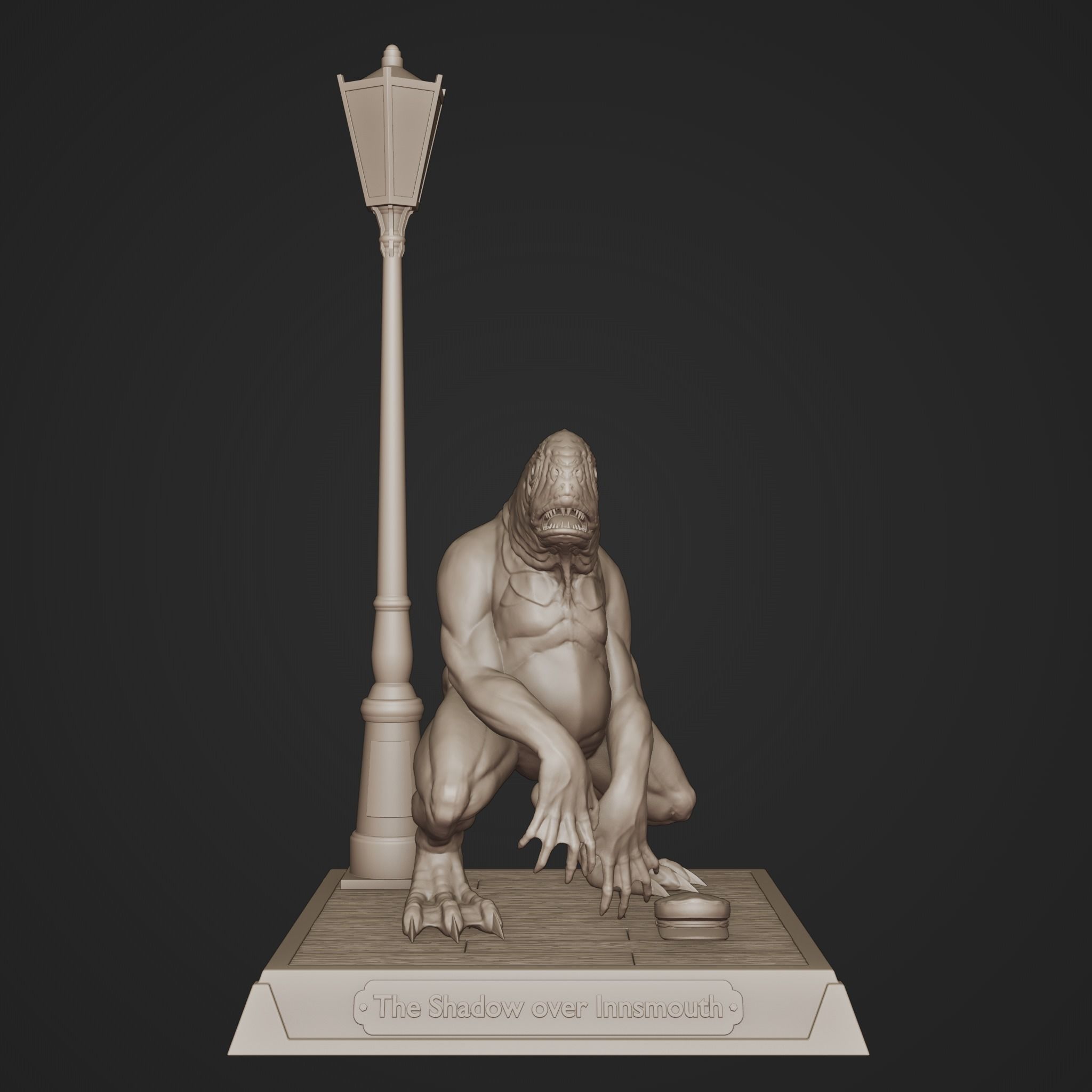 Deep One - statue 3D print model_3