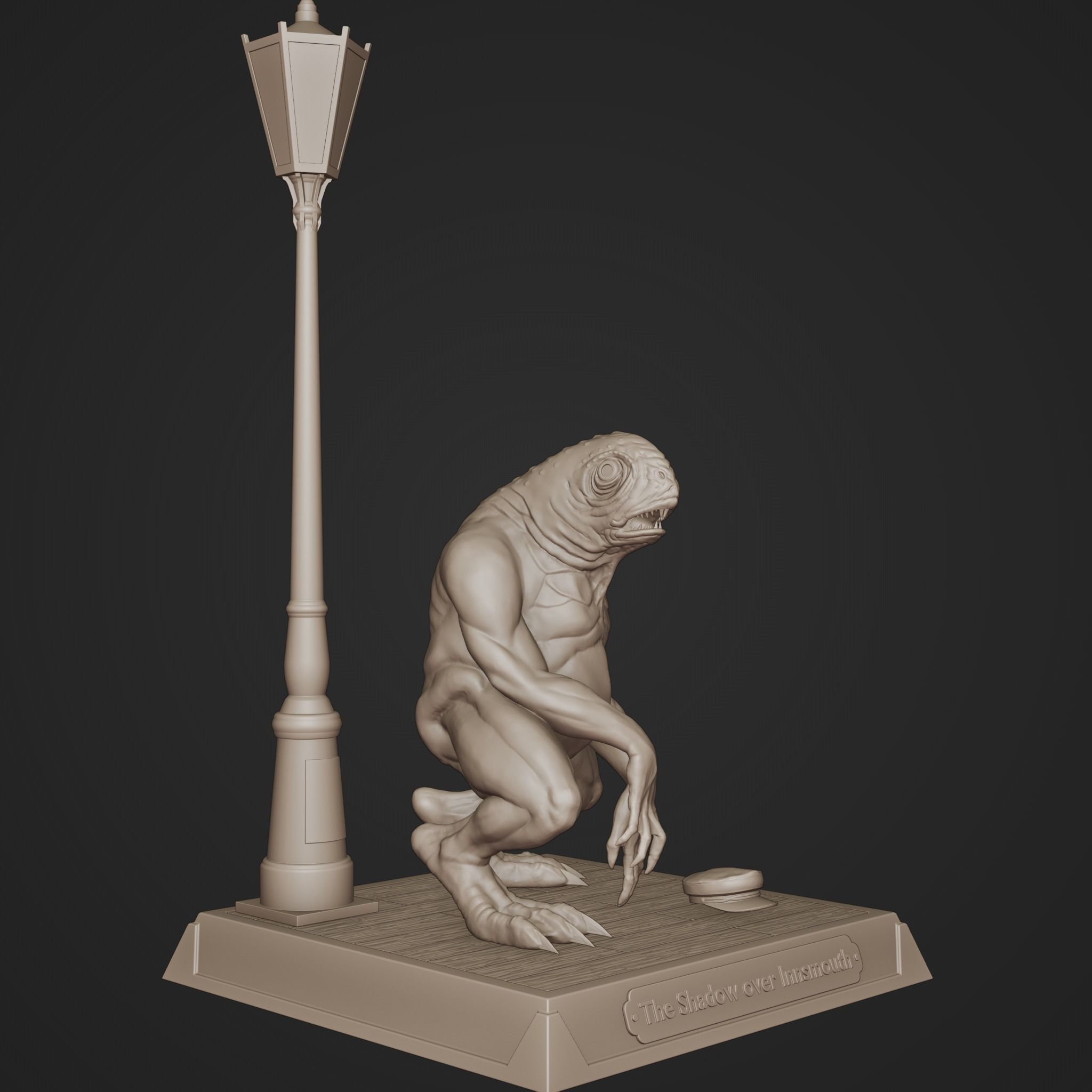 Deep One - statue 3D print model_7