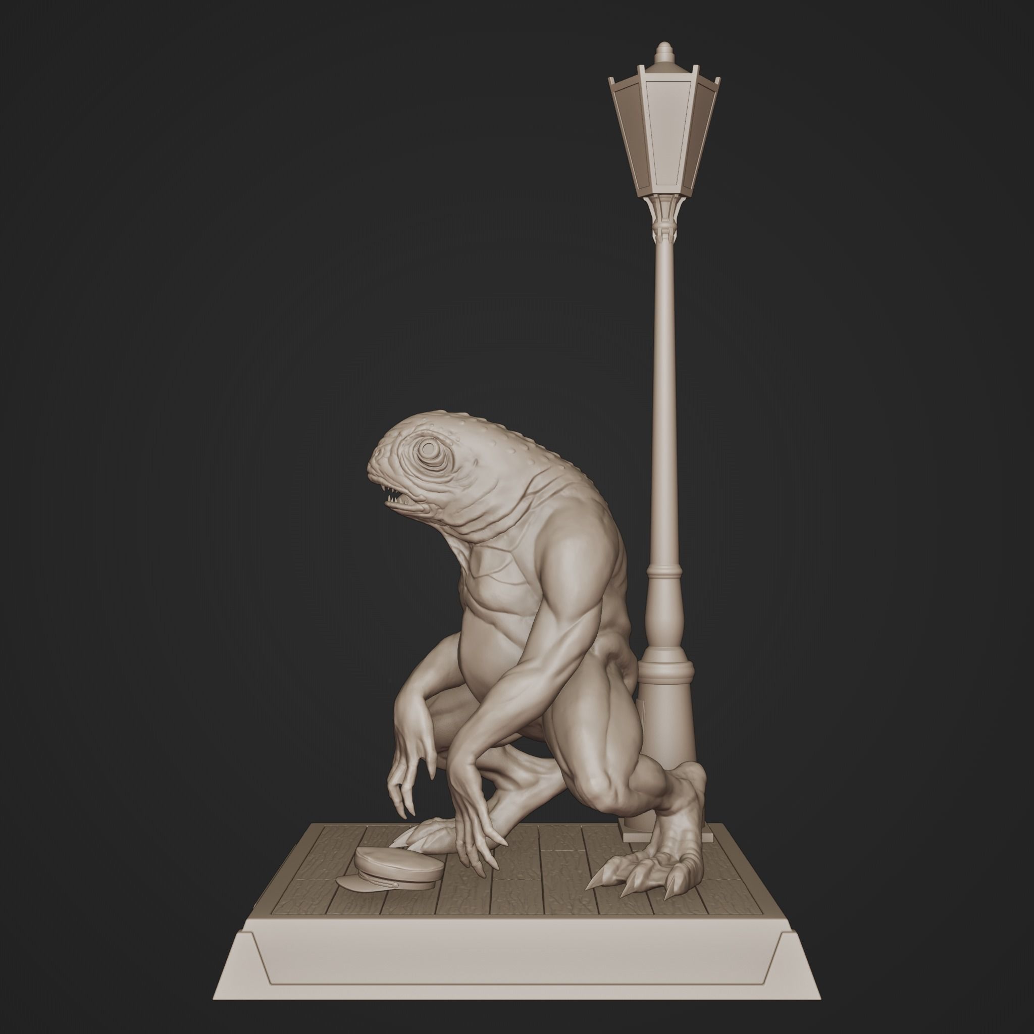 Deep One - statue 3D print model_4