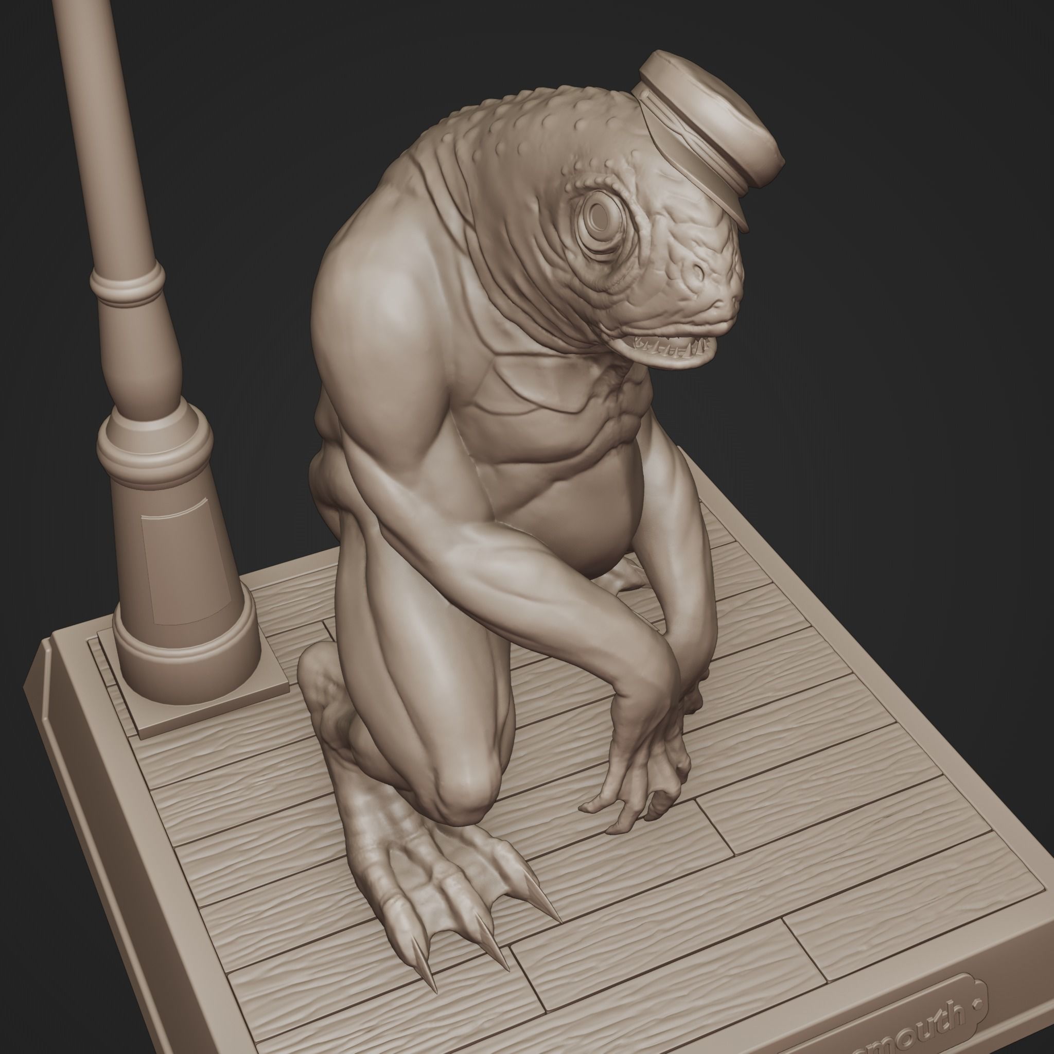 Deep One - statue 3D print model_1