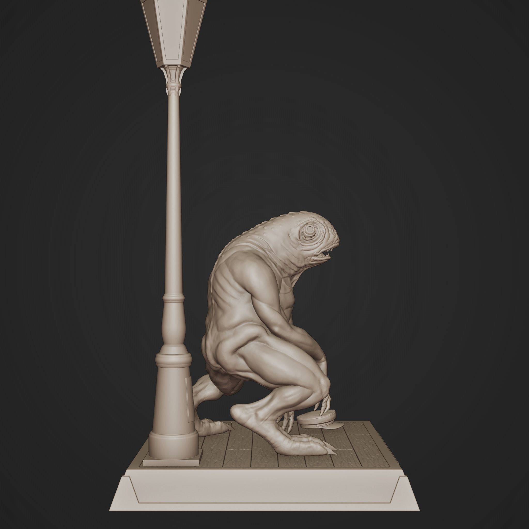 Deep One - statue 3D print model_5