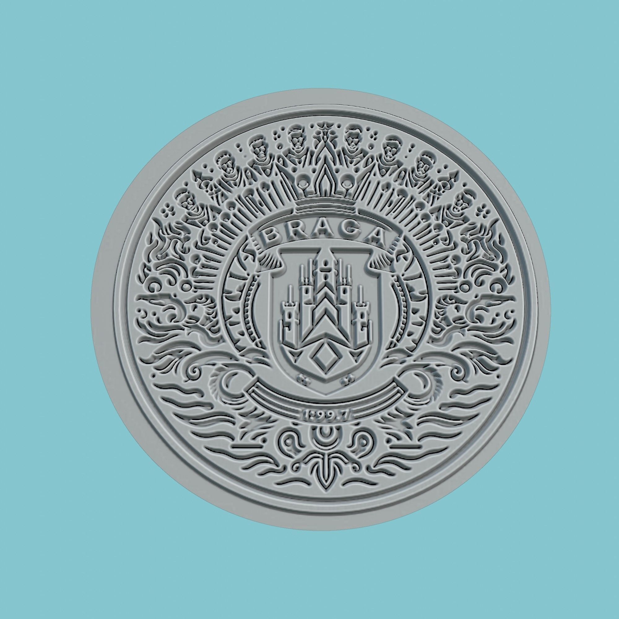 SC Braga Medallion Football 3D print model_2